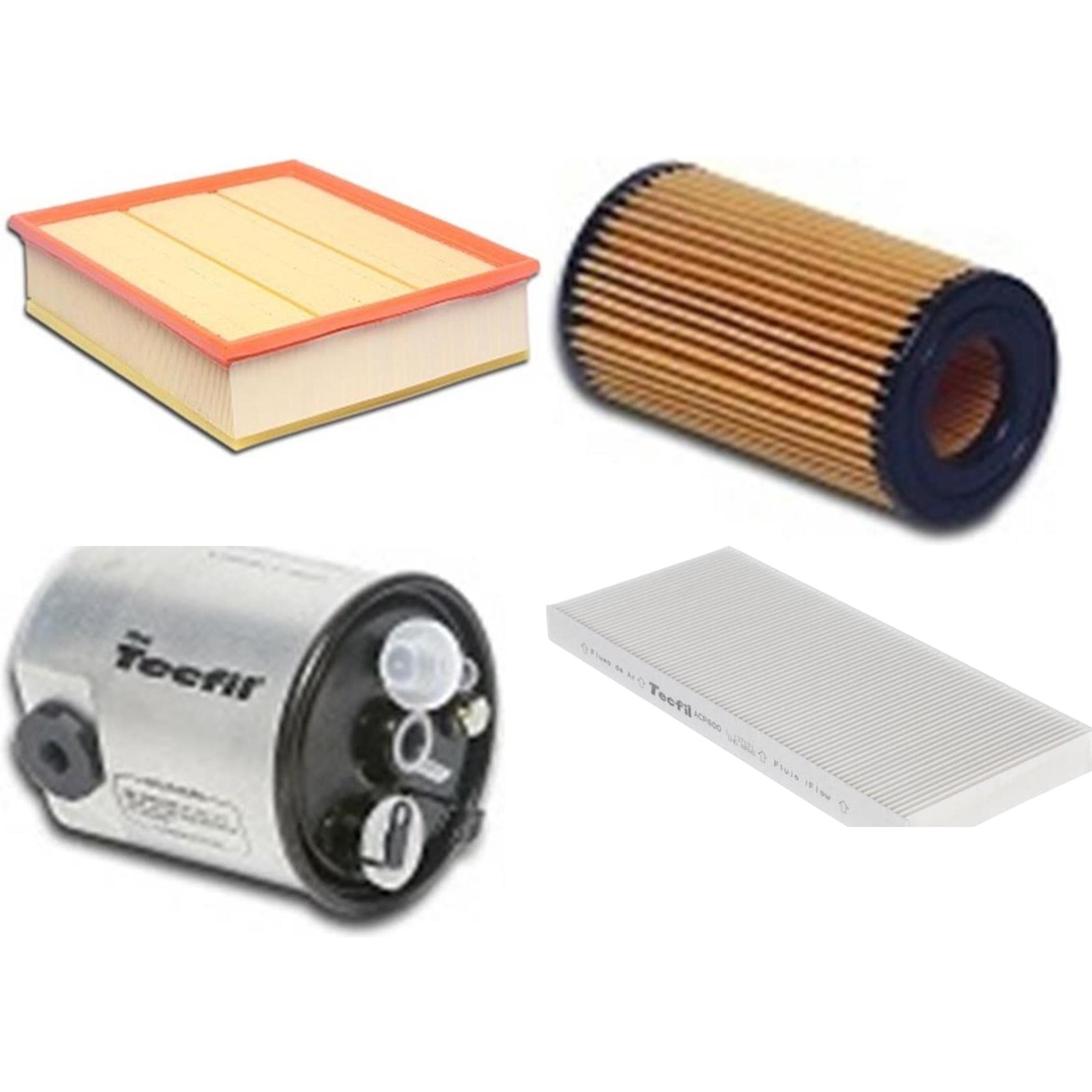 Kit Filtros de Ar do Motor, Óleo, Cabine e Combustível - Tecfil - ACP600 / ARL5310 / PEL311 / PSC882