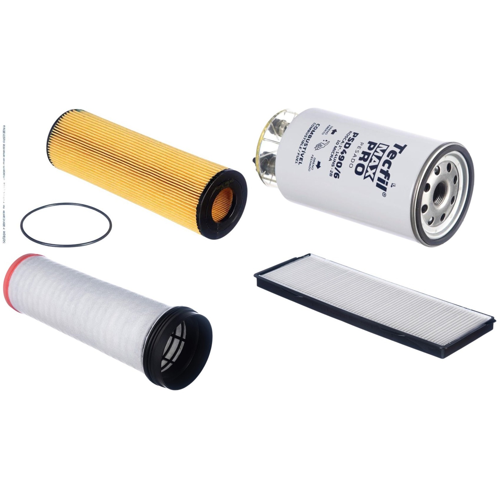 Kit Filtros de Ar do Motor, Óleo, Cabine e Combustível - Tecfil - ACP177 / ASR943 / PEL415 / PSD490/6