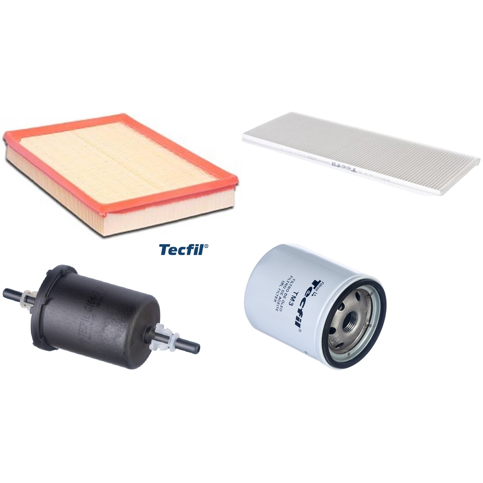Kit Filtros de Ar do Motor, Óleo, Cabine e Combustível - Tecfil - ACP003 / ARL8825 / GI04/7 / PSL18M-(TM3)