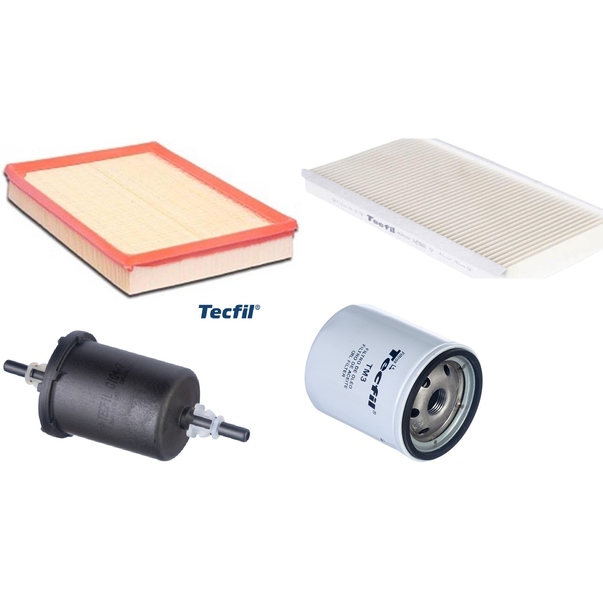 Kit Filtros de Ar do Motor, Óleo, Cabine e Combustível - Tecfil - ACP005 / ARL8825 / GI04/7 / PSL18M-(TM3)