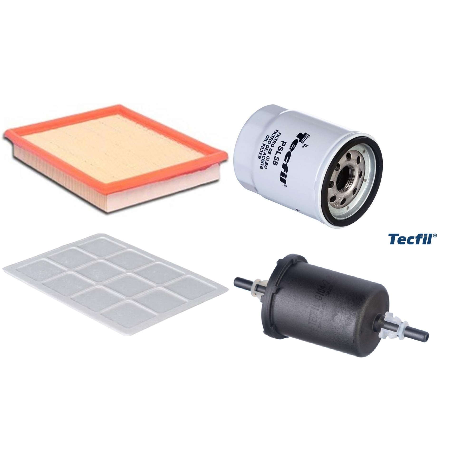 Kit Filtros de Ar do Motor, Óleo, Cabine e Combustível - Tecfil - ACP101 / ARL4150 / GI04/7 / PSL55