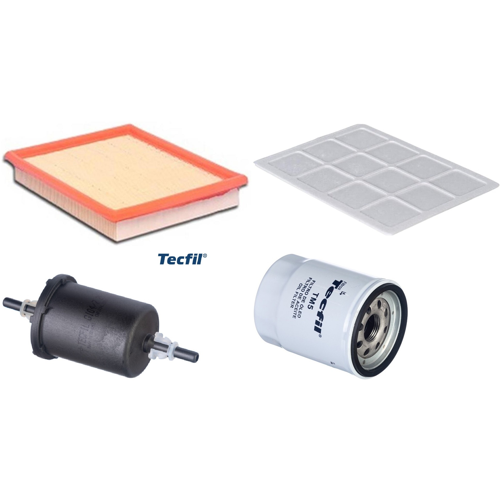 Kit Filtros de Ar do Motor, Óleo, Cabine e Combustível - Tecfil - ACP101 / ARL4150 / GI04/7 / PSL55M-(TM5)