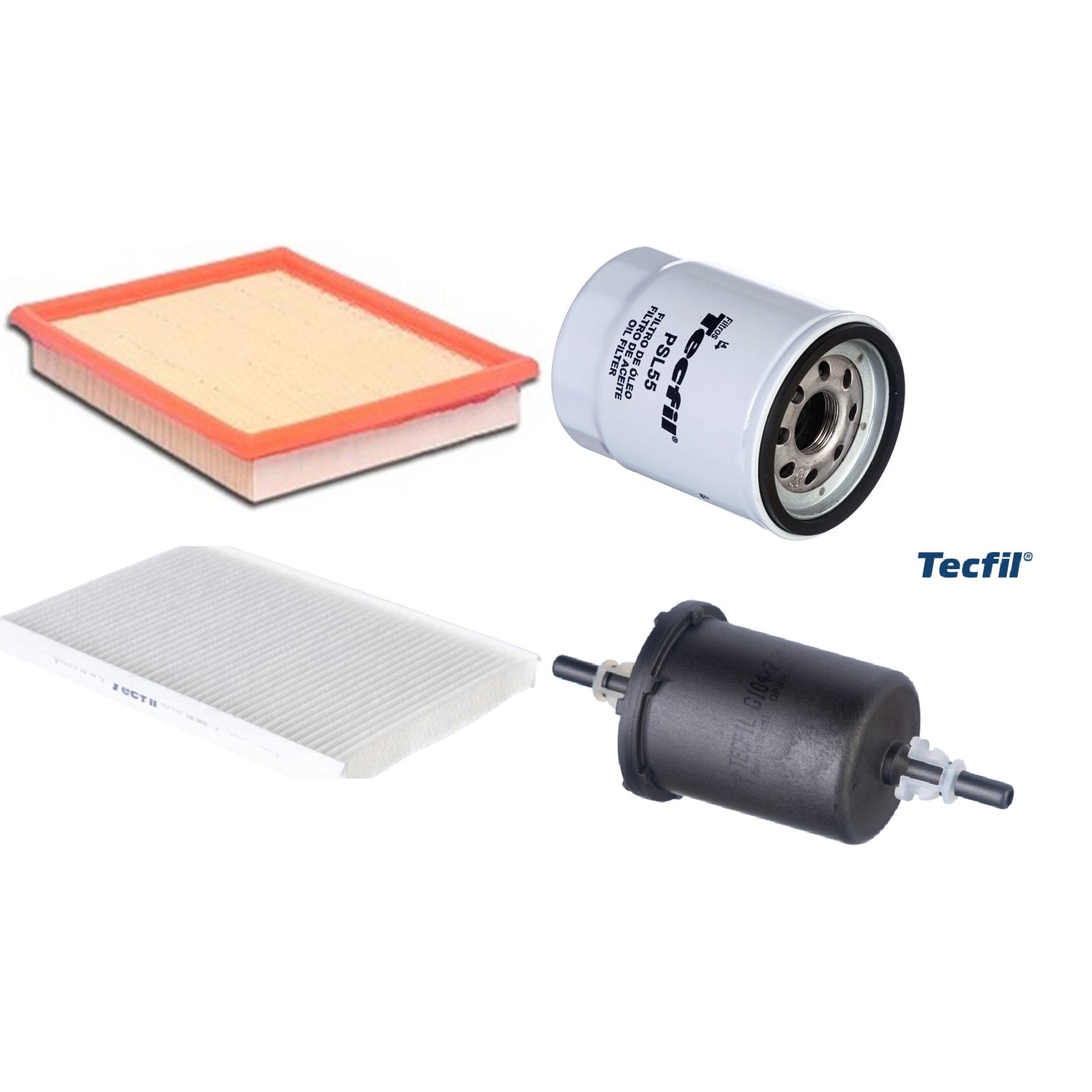 Kit Filtros de Ar do Motor, Óleo, Cabine e Combustível - Tecfil - ACP103 / ARL4150 / GI04/7 / PSL55