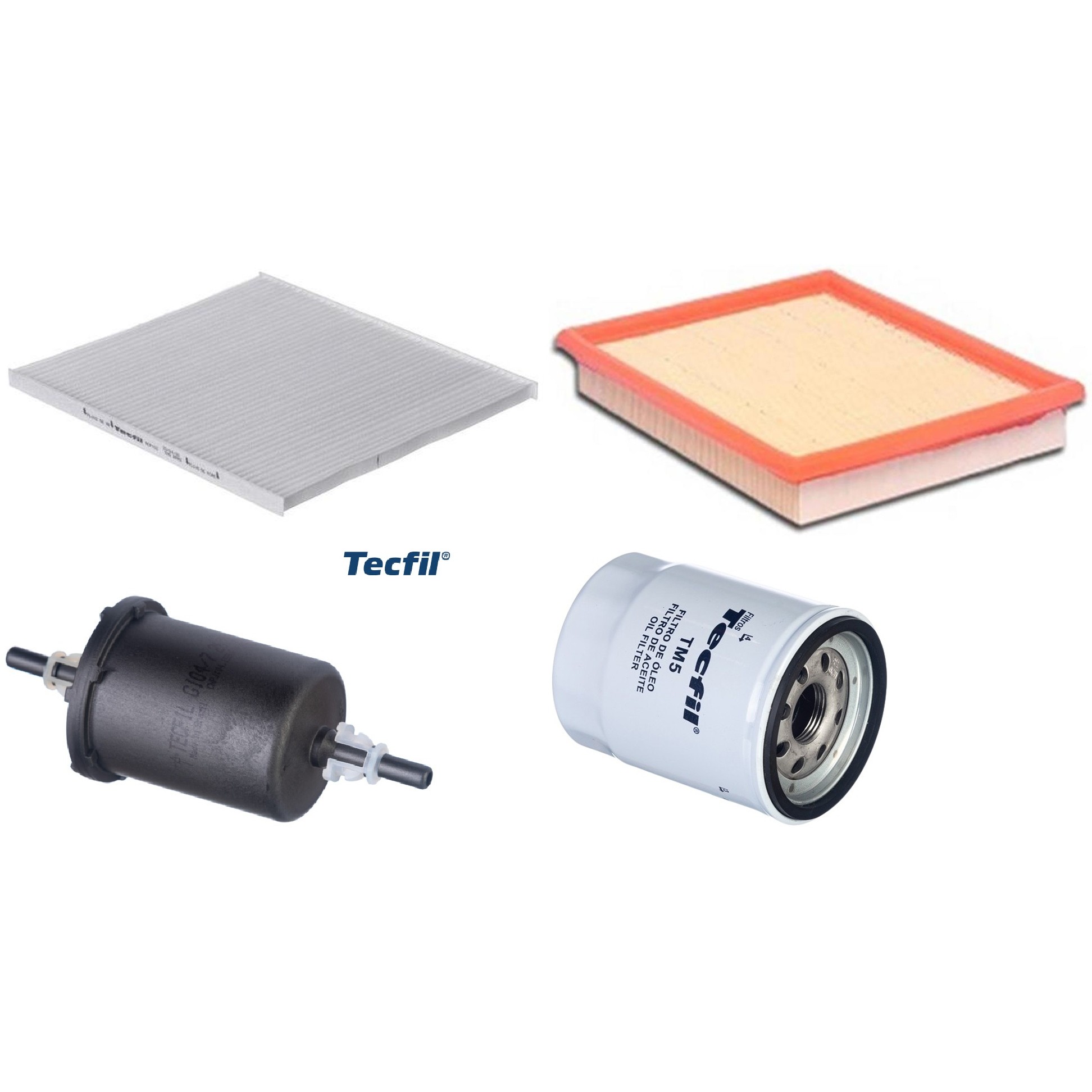Kit Filtros de Ar do Motor, Óleo, Cabine e Combustível - Tecfil - ACP100 / ARL4150 / GI04/7 / PSL55M-(TM5)