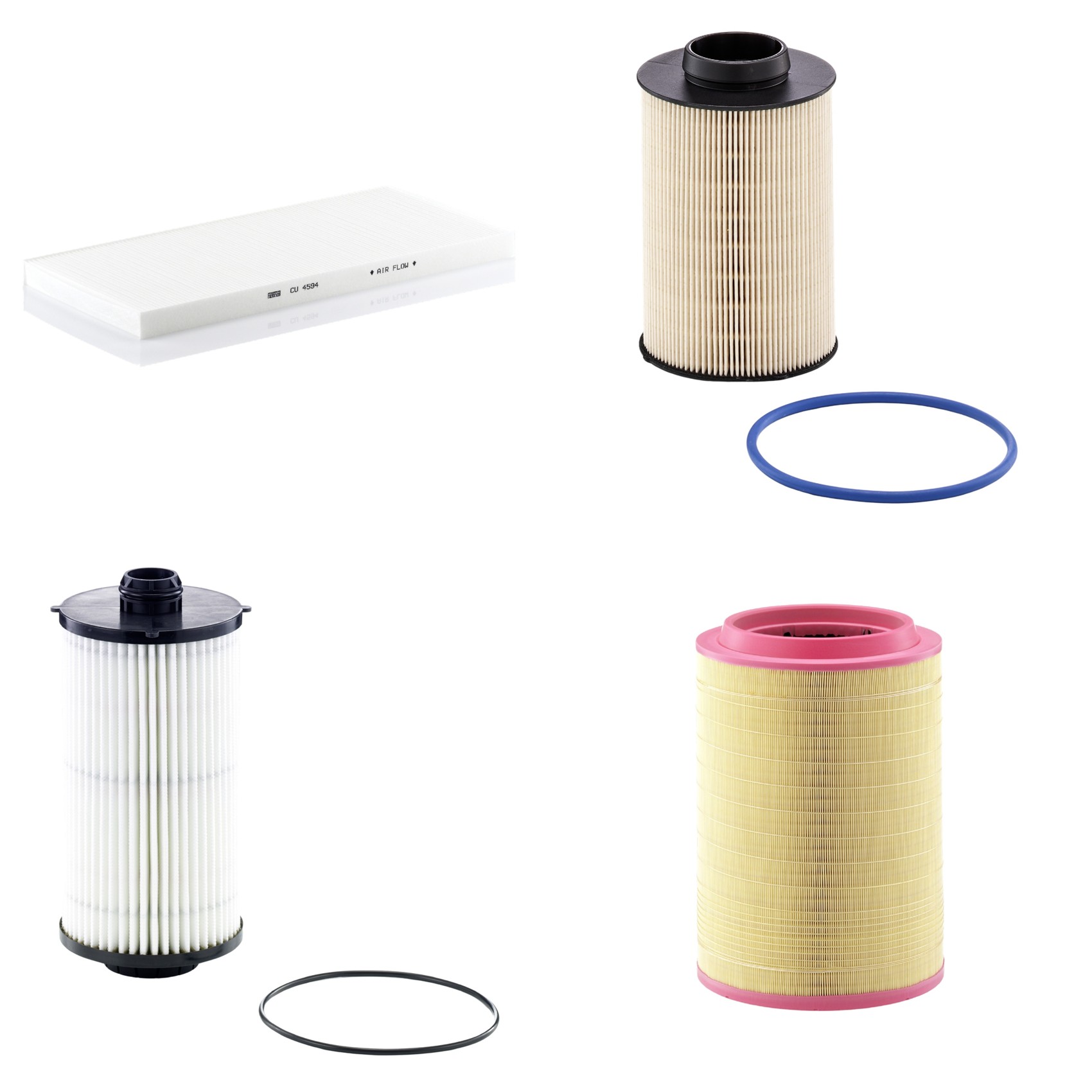 Kit Filtros de Ar Combustível Cabine Ar Condicionado Óleo - Mann-Filter - C321420/2 - CU4594 - HU12008x - PU10020x