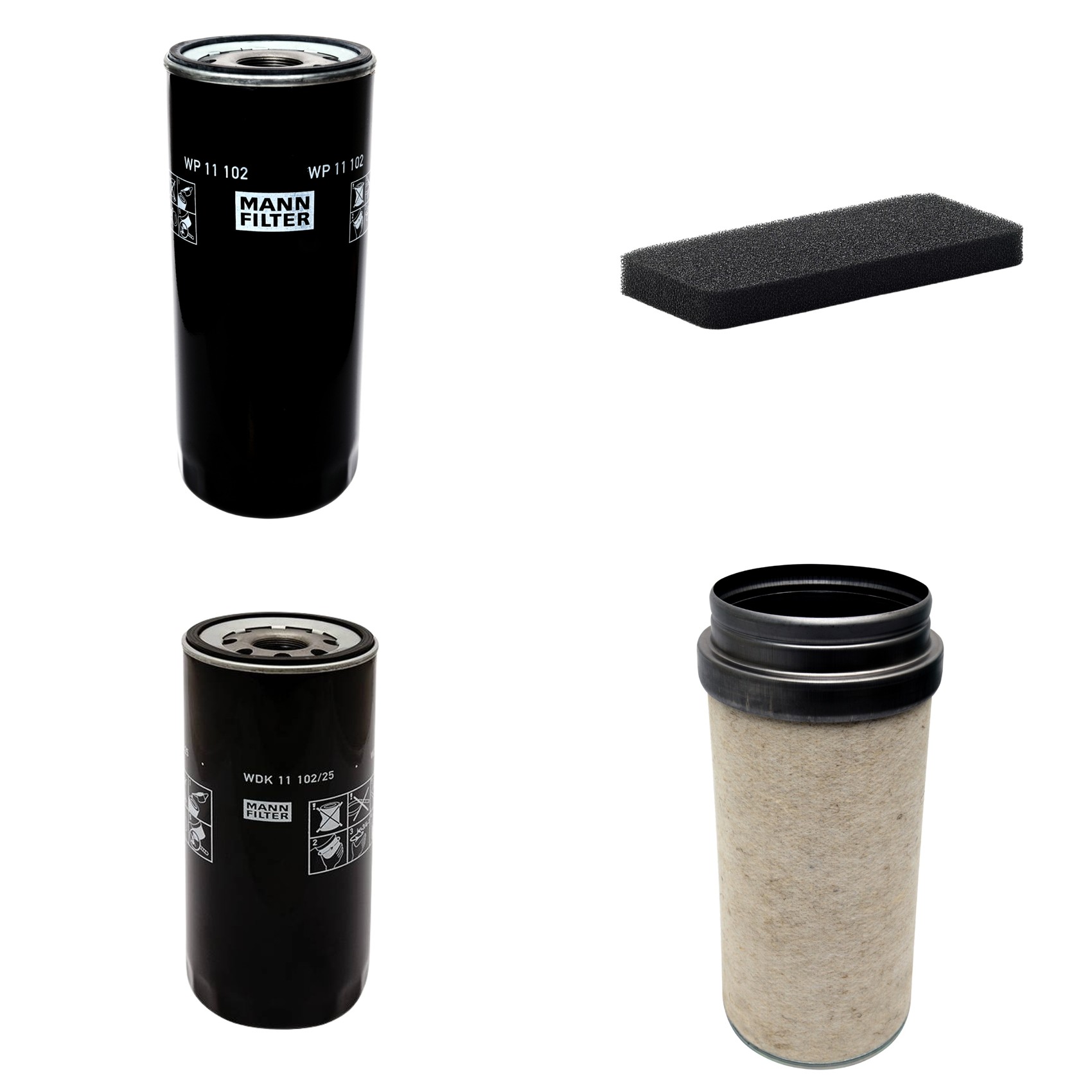 Kit Filtros de Ar Combustível Cabine Ar Condicionado Óleo - Mann-Filter - CF2000 - CU2101 - WDK11102/25 - WP11102