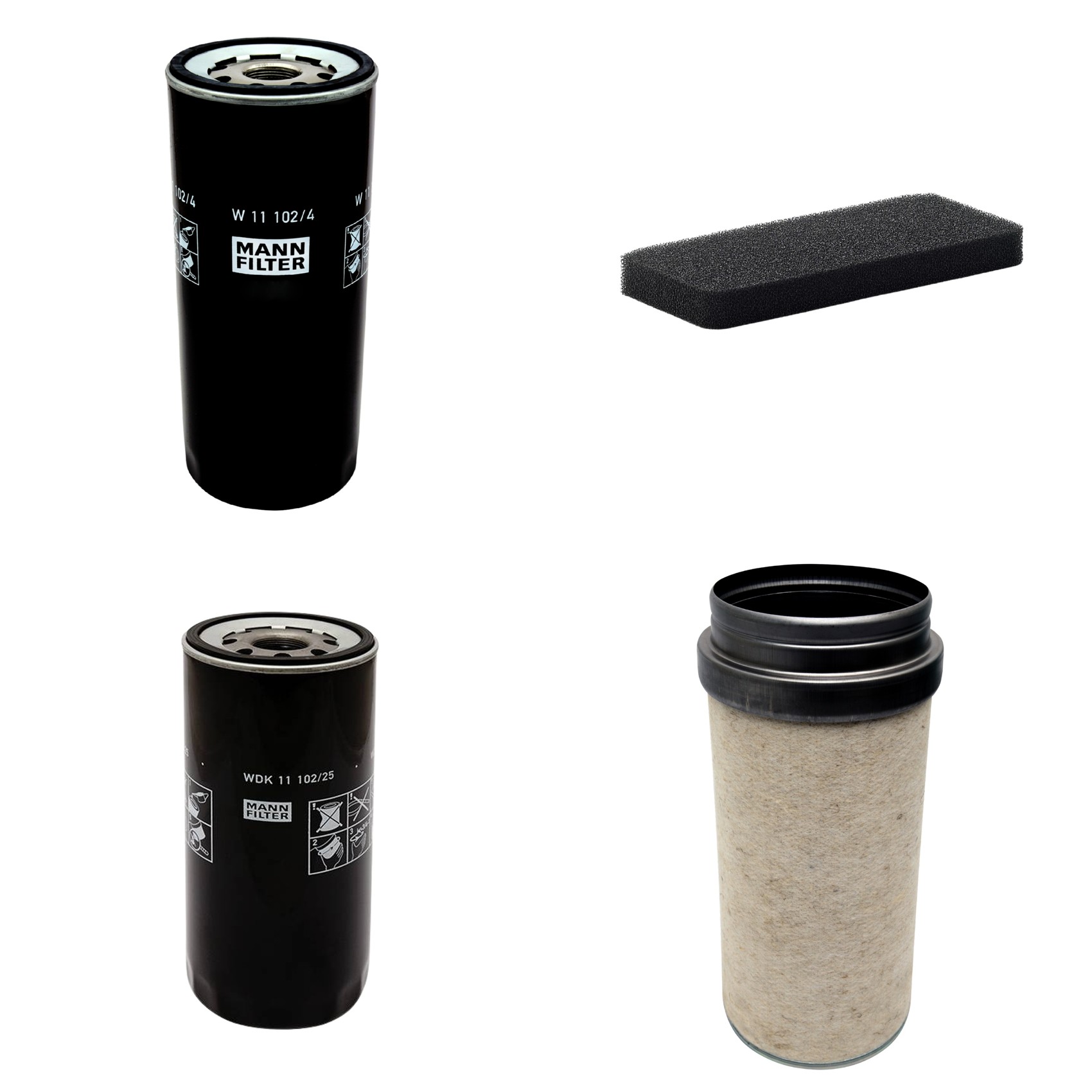 Kit Filtros de Ar Combustível Cabine Ar Condicionado Óleo - Mann-Filter - CF2000 - CU2101 - W11102/4 - WDK11102/25