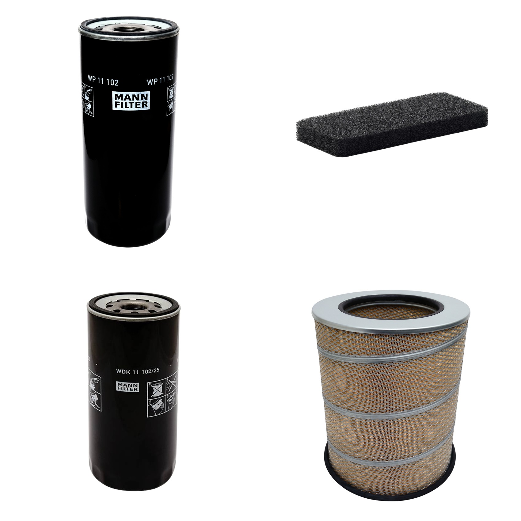 Kit Filtros de Ar Combustível Cabine Ar Condicionado Óleo - Mann-Filter - C341500 - CU2101 - WDK11102/25 - WP11102