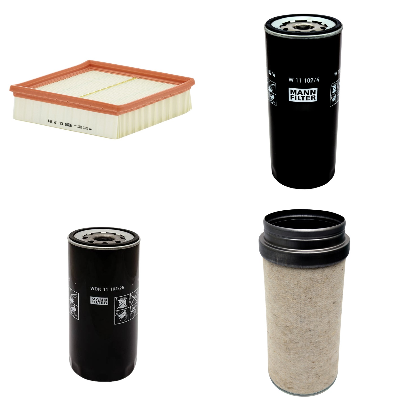 Kit Filtros de Ar Combustível Cabine Ar Condicionado Óleo - Mann-Filter - CF2000 - CU2184 - W11102/4 - WDK11102/25