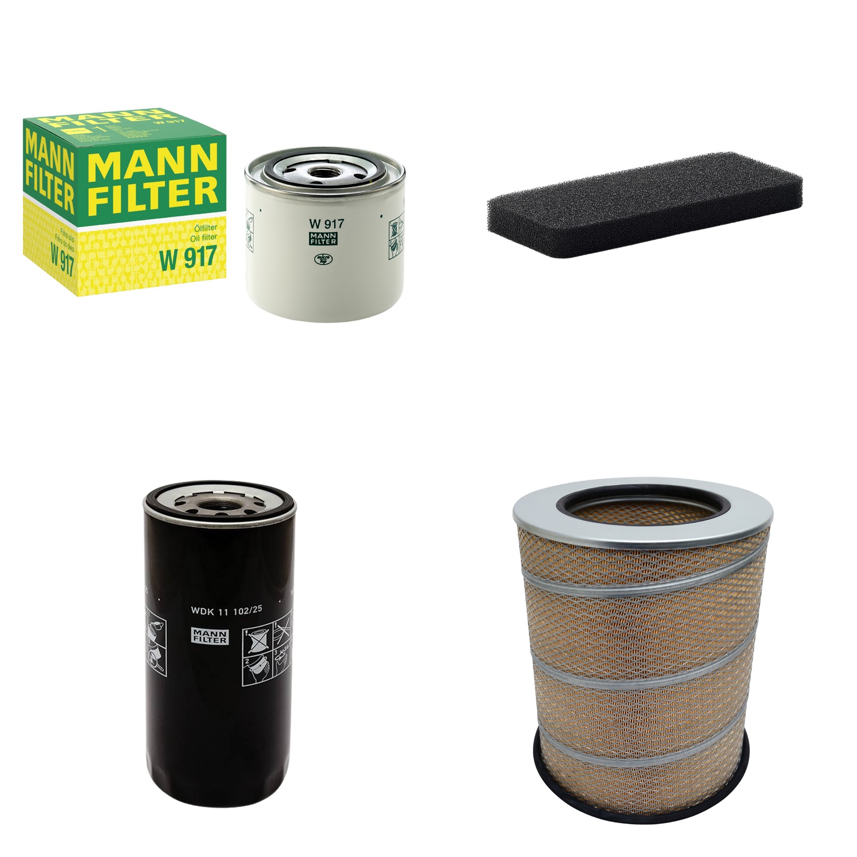 Kit Filtros de Ar Combustível Cabine Ar Condicionado Óleo - Mann-Filter - C341500 - CU2101 - W917 - WDK11102/25