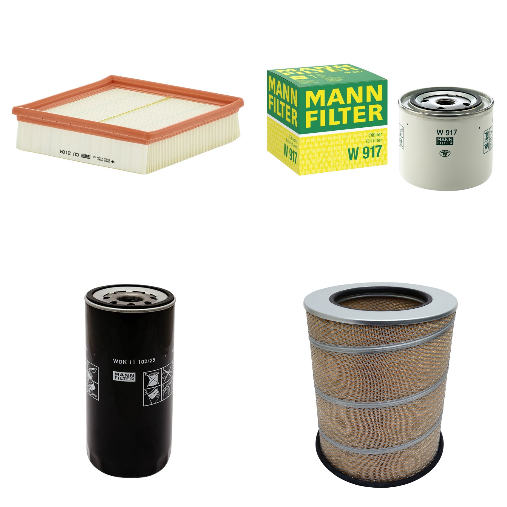 Kit Filtros de Ar Combustível Cabine Ar Condicionado Óleo - Mann-Filter - C341500 - CU2184 - W917 - WDK11102/25