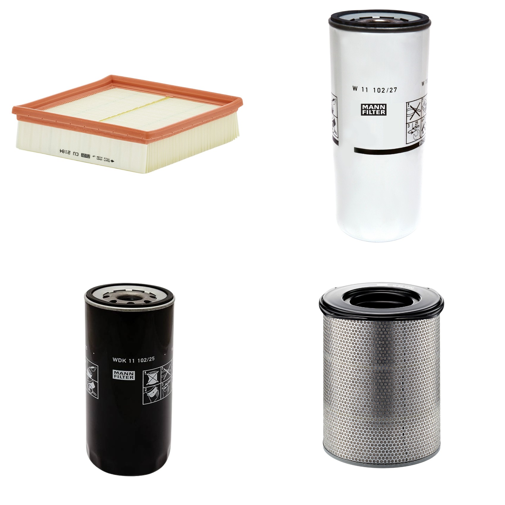 Kit Filtros de Ar Combustível Cabine Ar Condicionado Óleo - Mann-Filter - C321500 - CU2184 - W11102/27 - WDK11102/25