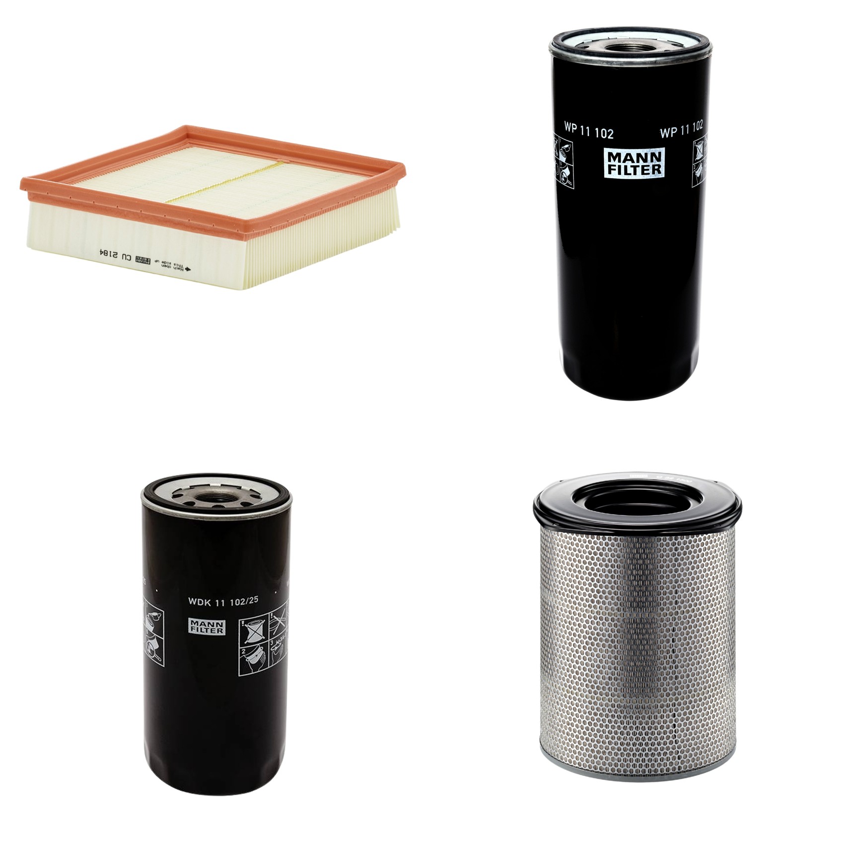 Kit Filtros de Ar Combustível Cabine Ar Condicionado Óleo - Mann-Filter - C321500 - CU2184 - WDK11102/25 - WP11102