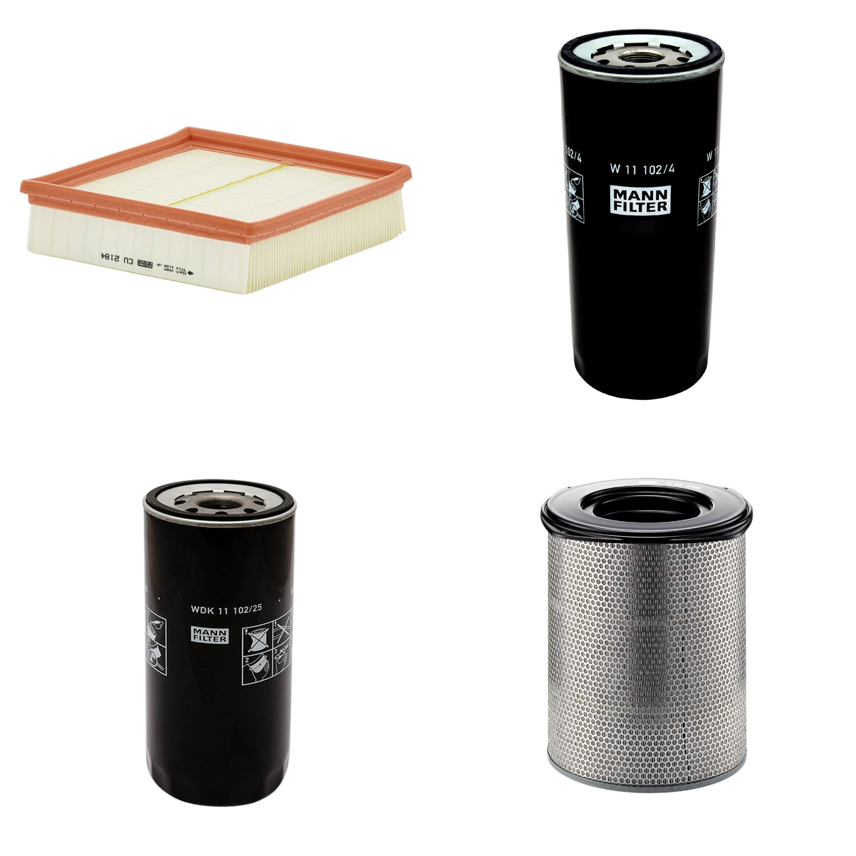 Kit Filtros de Ar Combustível Cabine Ar Condicionado Óleo - Mann-Filter - C321500 - CU2184 - W11102/4 - WDK11102/25