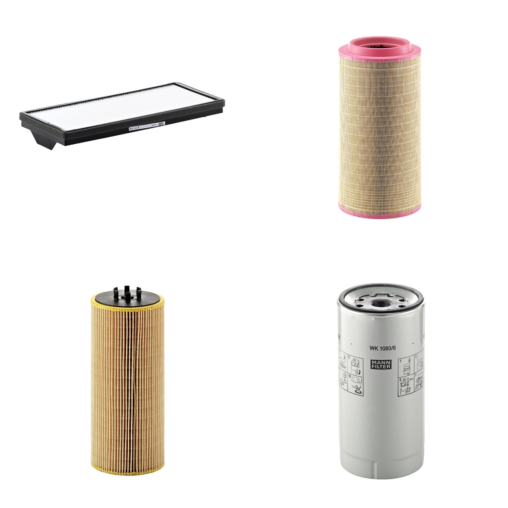 Kit Filtros de Ar Combustível Cabine Ar Condicionado Óleo - Mann-Filter - C271340 - CU4469 - HU12110x - WK1080/6X