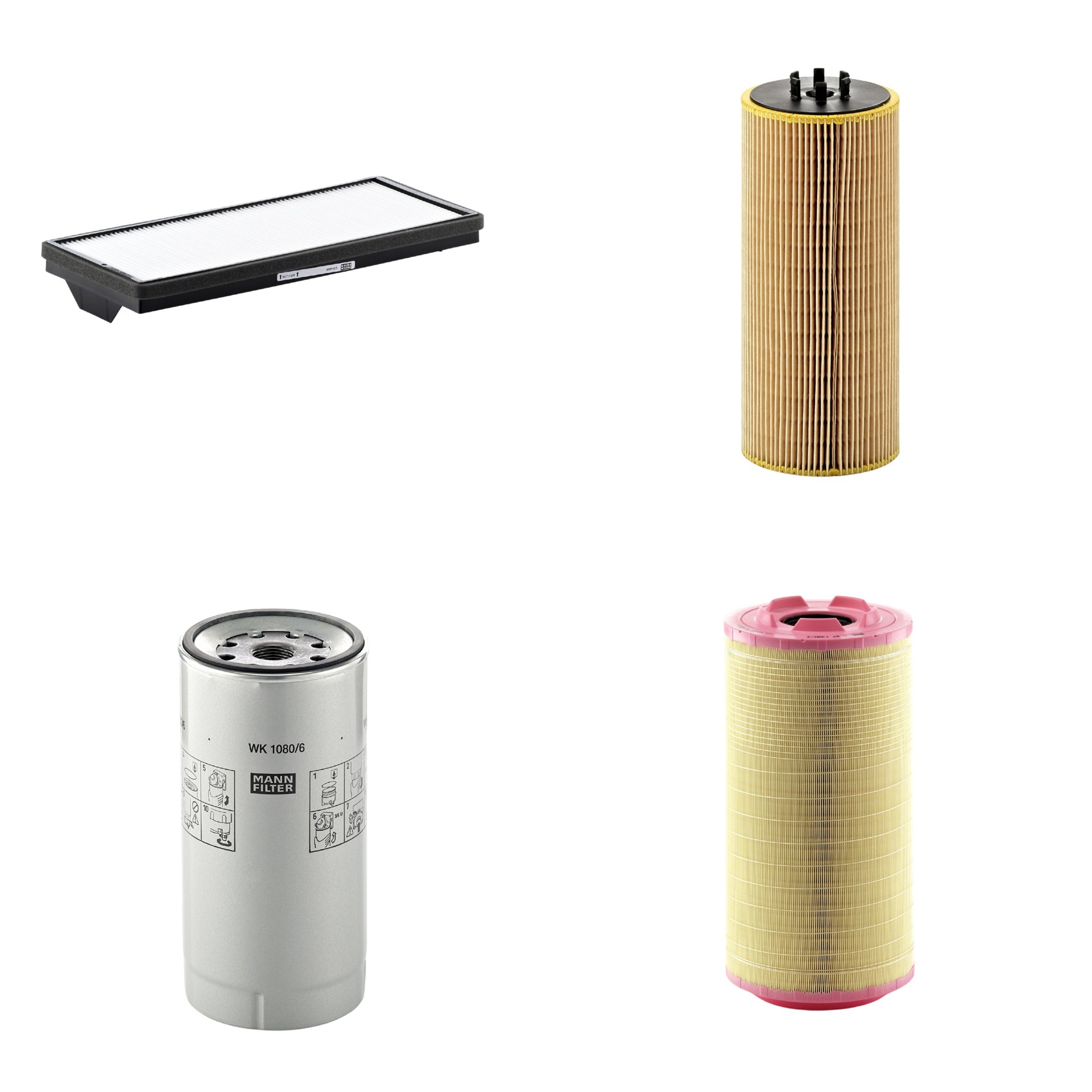 Kit Filtros de Ar Combustível Cabine Ar Condicionado Óleo - Mann-Filter - C271320/3 - CU4469 - HU12110x - WK1080/6X