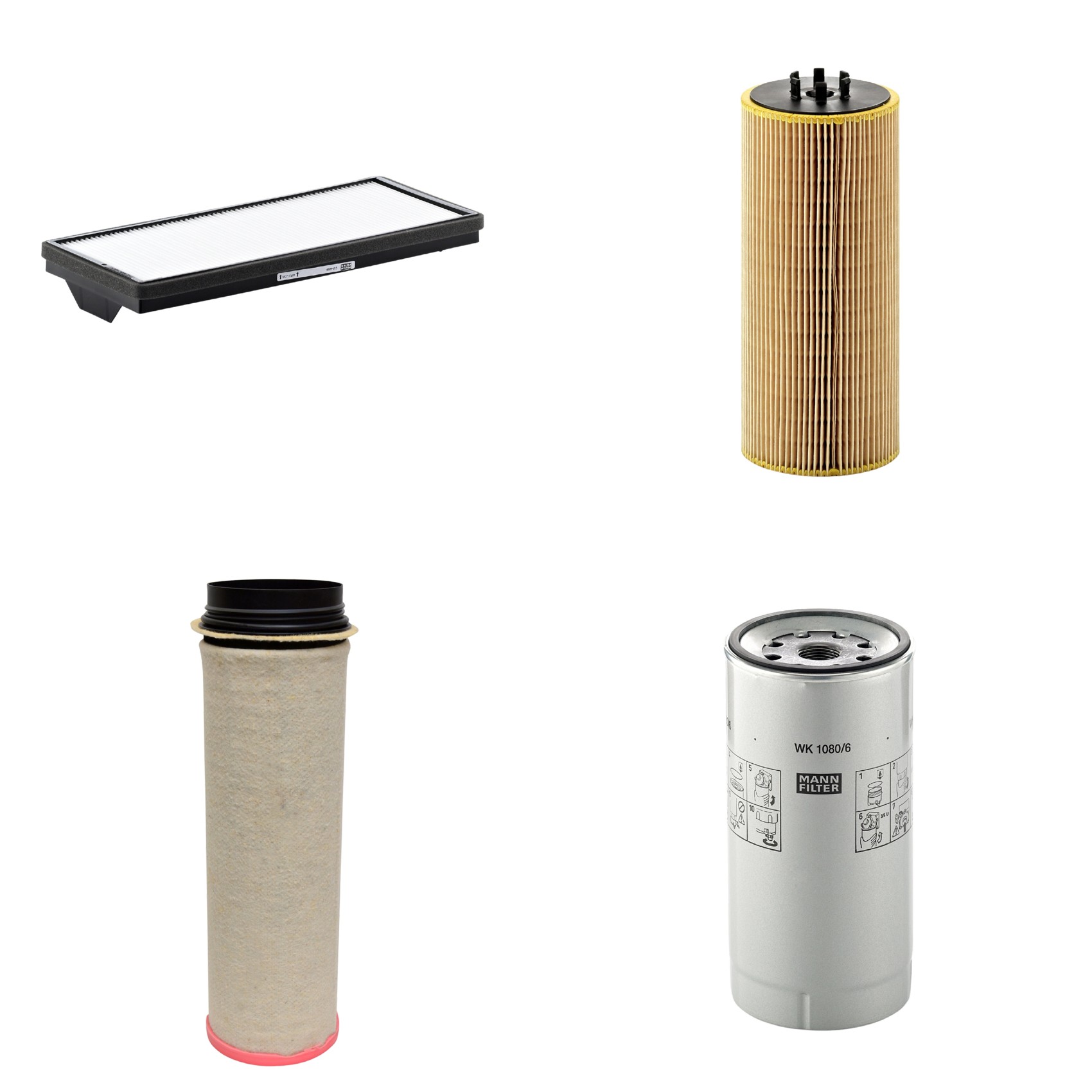 Kit Filtros de Ar Combustível Cabine Ar Condicionado Óleo - Mann-Filter - CF1651 - CU4469 - HU12110x - WK1080/6X