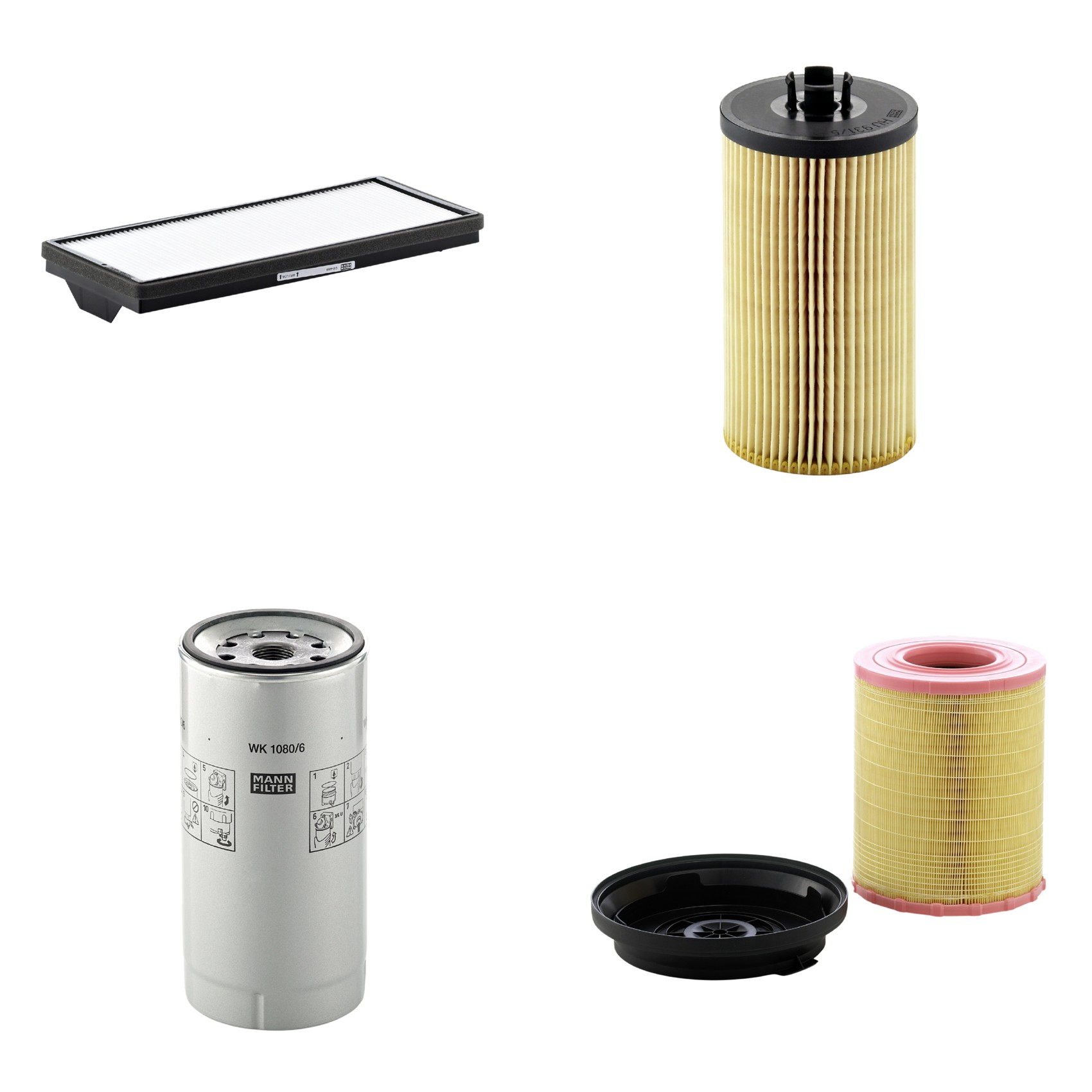 Kit Filtros de Ar Combustível Cabine Ar Condicionado Óleo - Mann-Filter - C29010KIT - CU4469 - HU931/5x - WK1080/6X