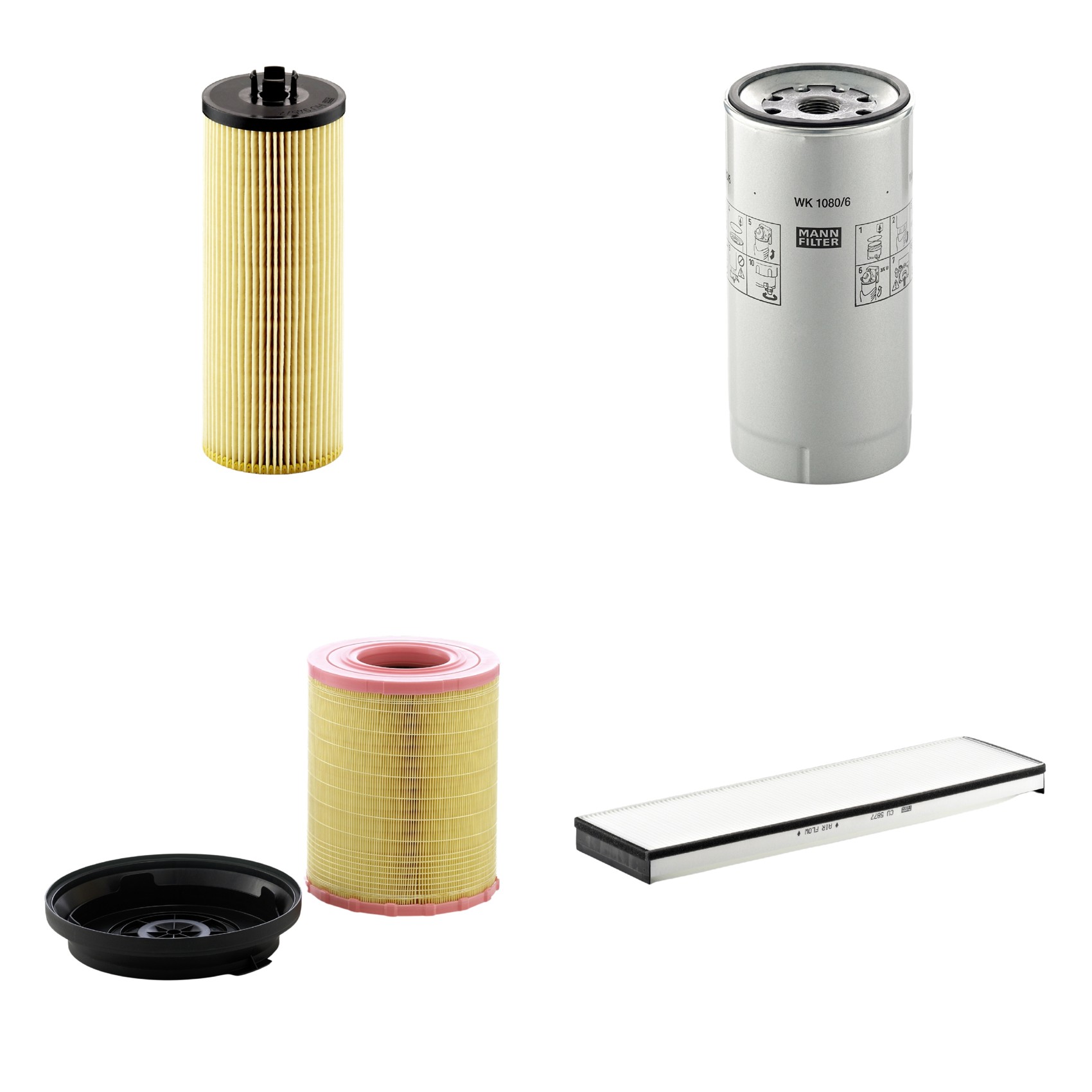 Kit Filtros de Ar Combustível Cabine Ar Condicionado Óleo - Mann-Filter - C29010KIT - CU5877 - HU945/2x - WK1080/6X