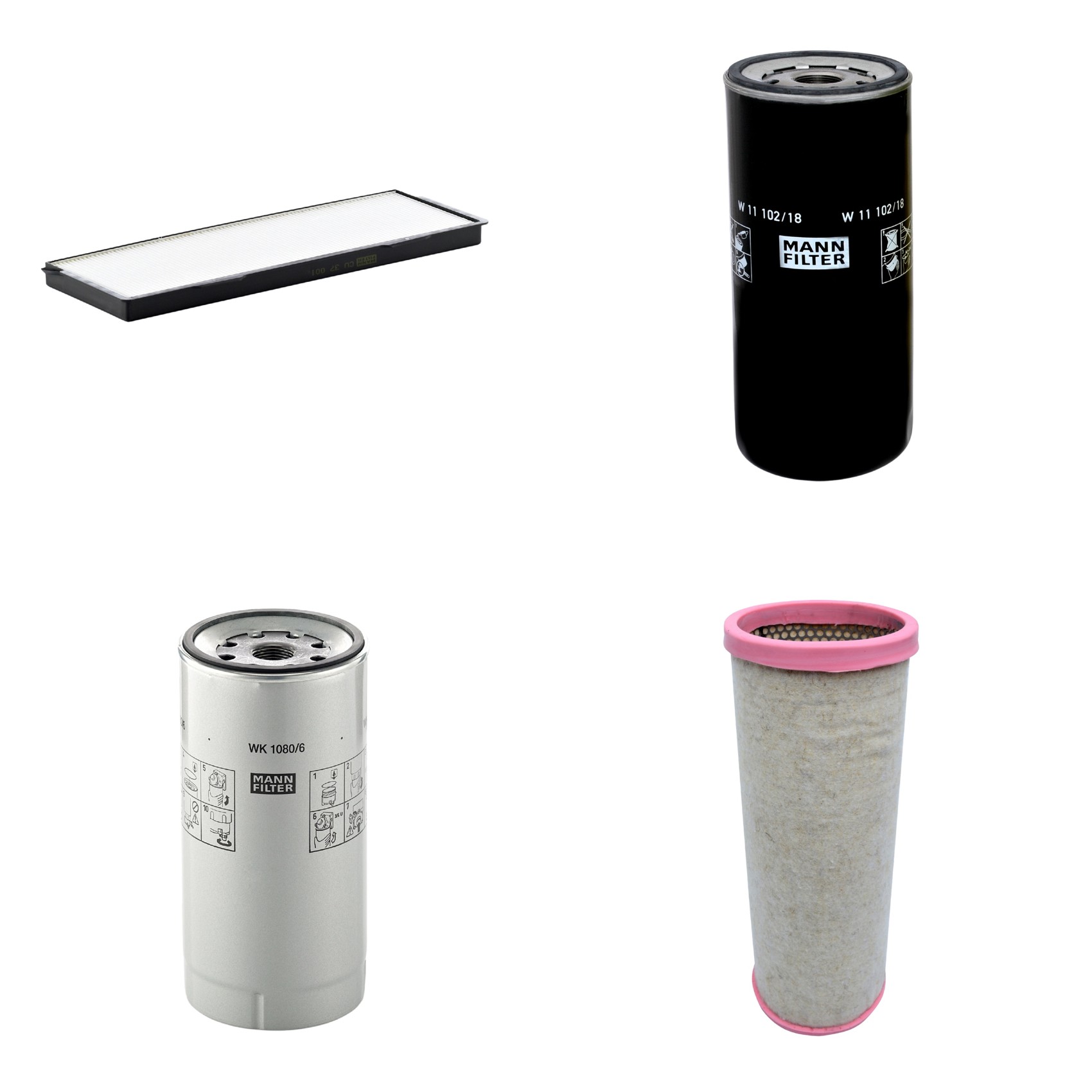 Kit Filtros de Ar Combustível Cabine Ar Condicionado Óleo - Mann-Filter - CF1711 - CU37001 - W11102/18 - WK1080/6X