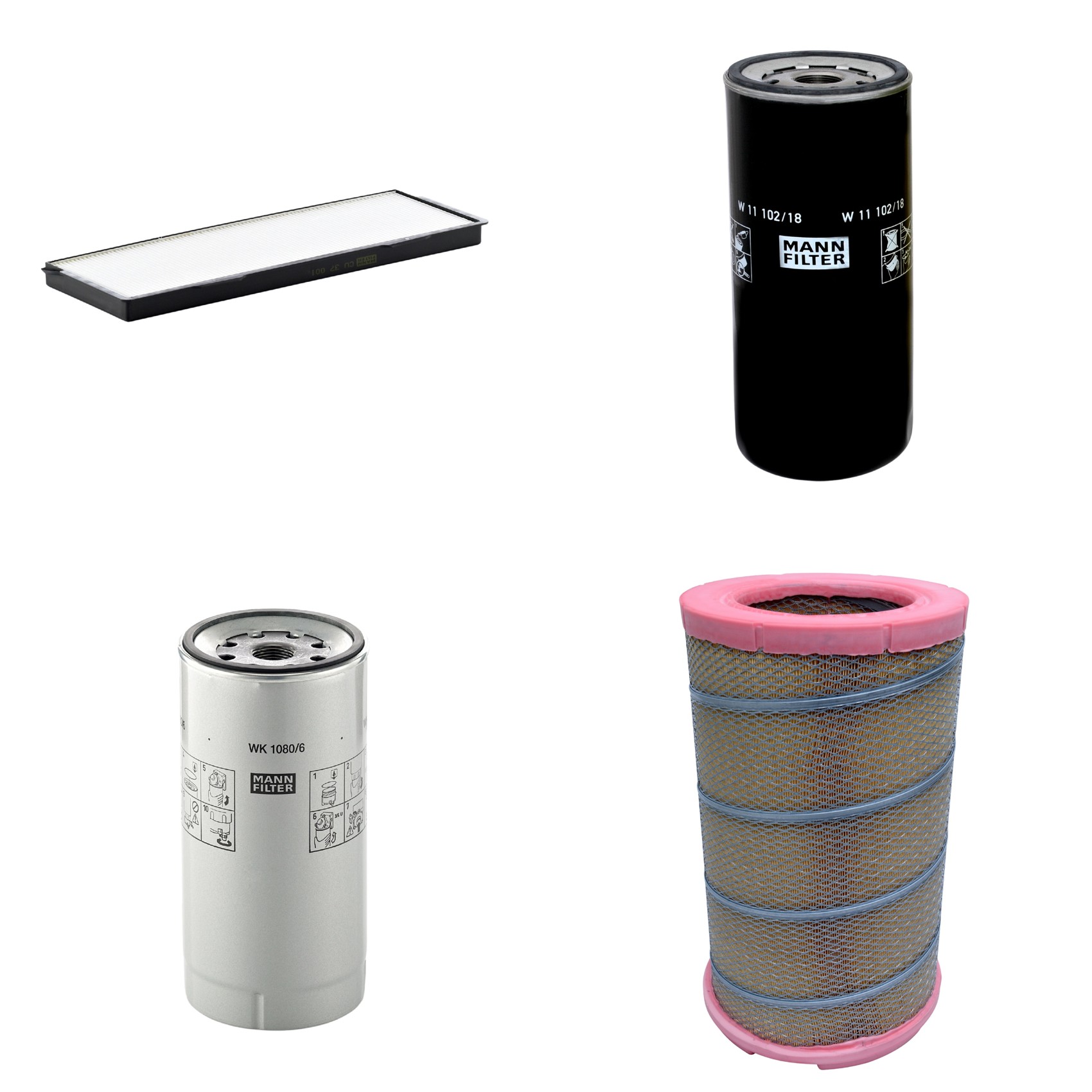 Kit Filtros de Ar Combustível Cabine Ar Condicionado Óleo - Mann-Filter - C301622 - CU37001 - W11102/18 - WK1080/6X