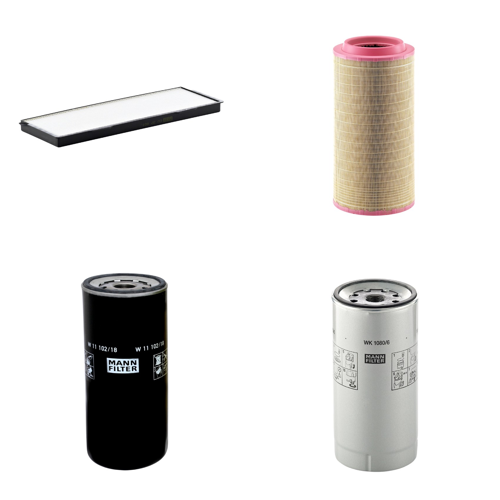 Kit Filtros de Ar Combustível Cabine Ar Condicionado Óleo - Mann-Filter - C271340 - CU37001 - W11102/18 - WK1080/6X