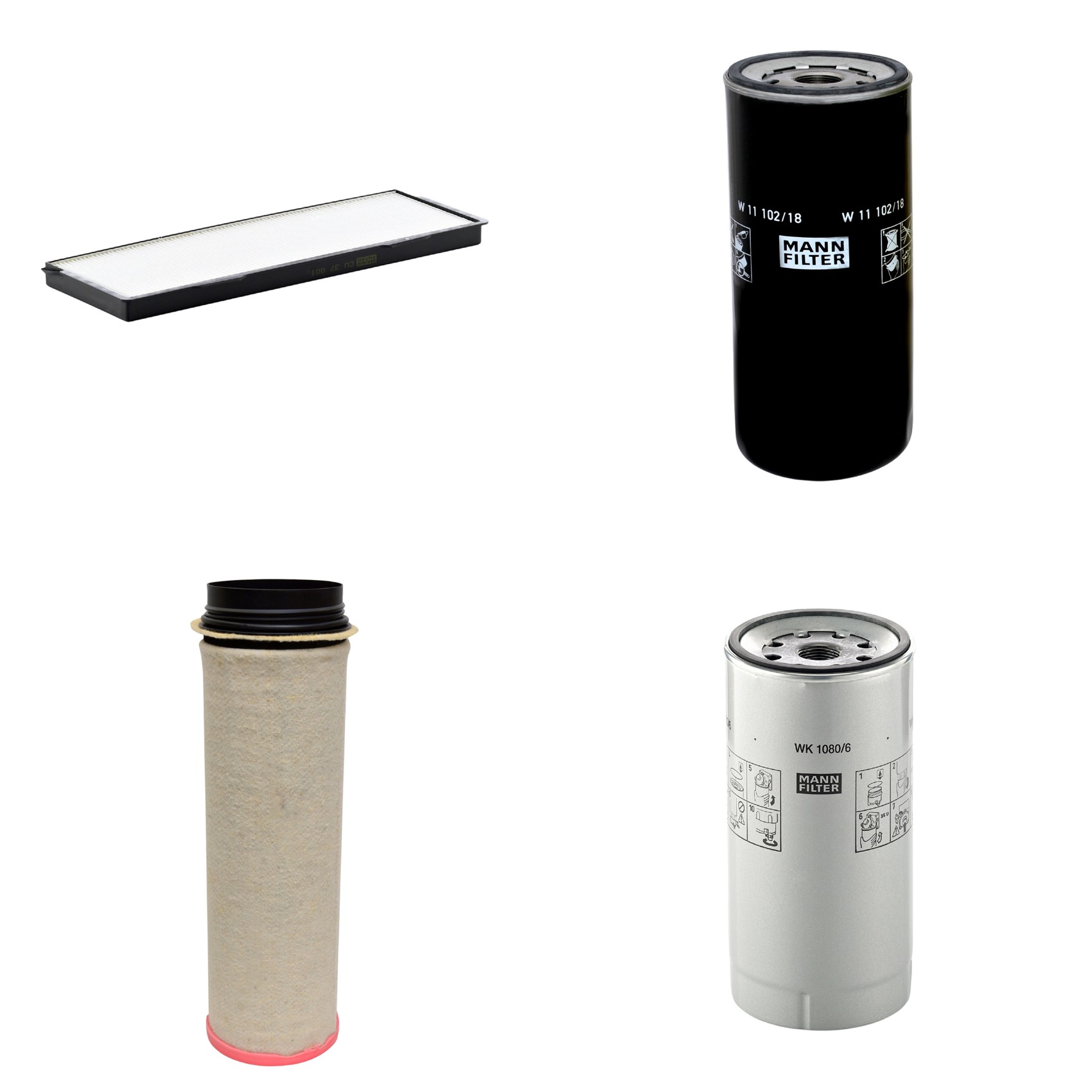 Kit Filtros de Ar Combustível Cabine Ar Condicionado Óleo - Mann-Filter - CF1651 - CU37001 - W11102/18 - WK1080/6X