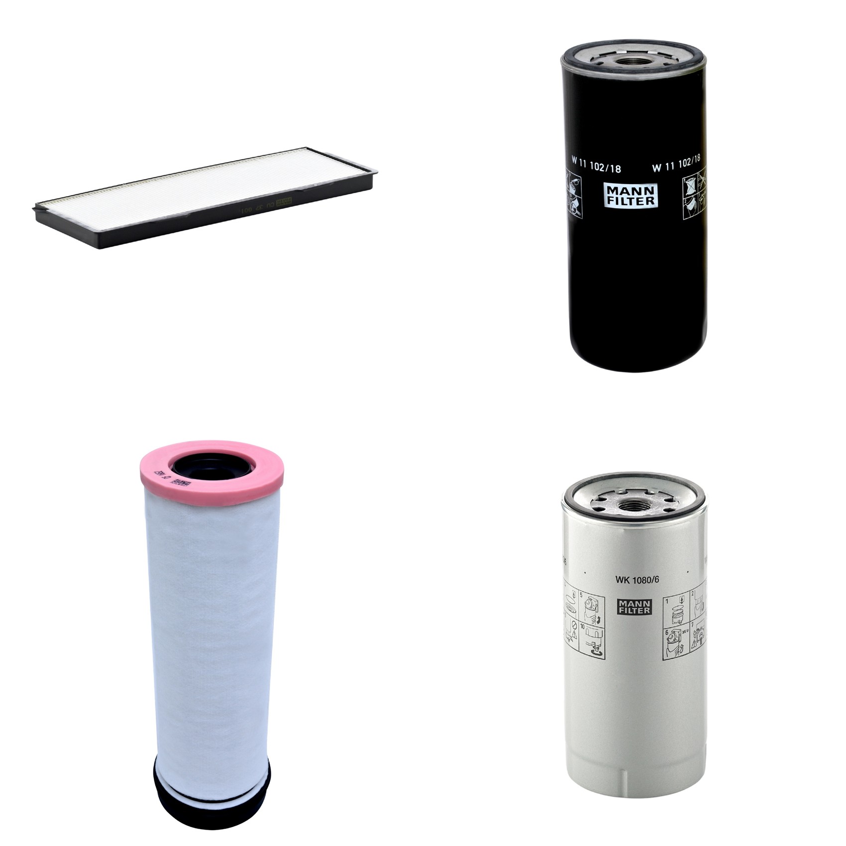 Kit Filtros de Ar Combustível Cabine Ar Condicionado Óleo - Mann-Filter - CF1652 - CU37001 - W11102/18 - WK1080/6X