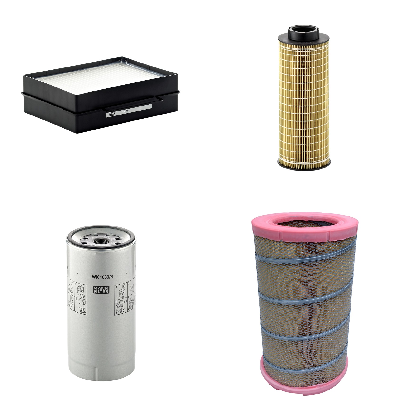 Kit Filtros de Ar Combustível Cabine Ar Condicionado Óleo - Mann-Filter - C301622 - CU1722 - HU1072x - WK1080/6X