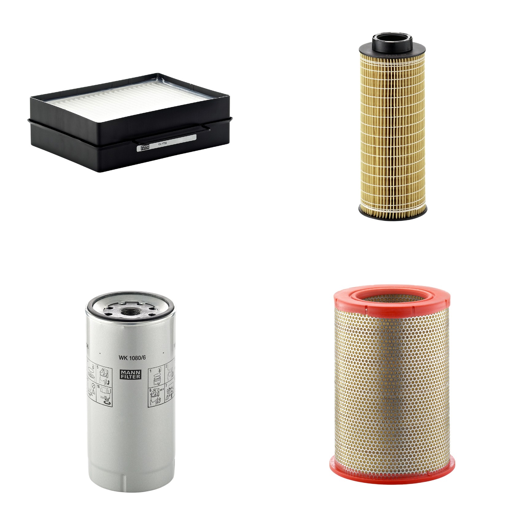Kit Filtros de Ar Combustível Cabine Ar Condicionado Óleo - Mann-Filter - C301359 - CU1722 - HU1072x - WK1080/6X