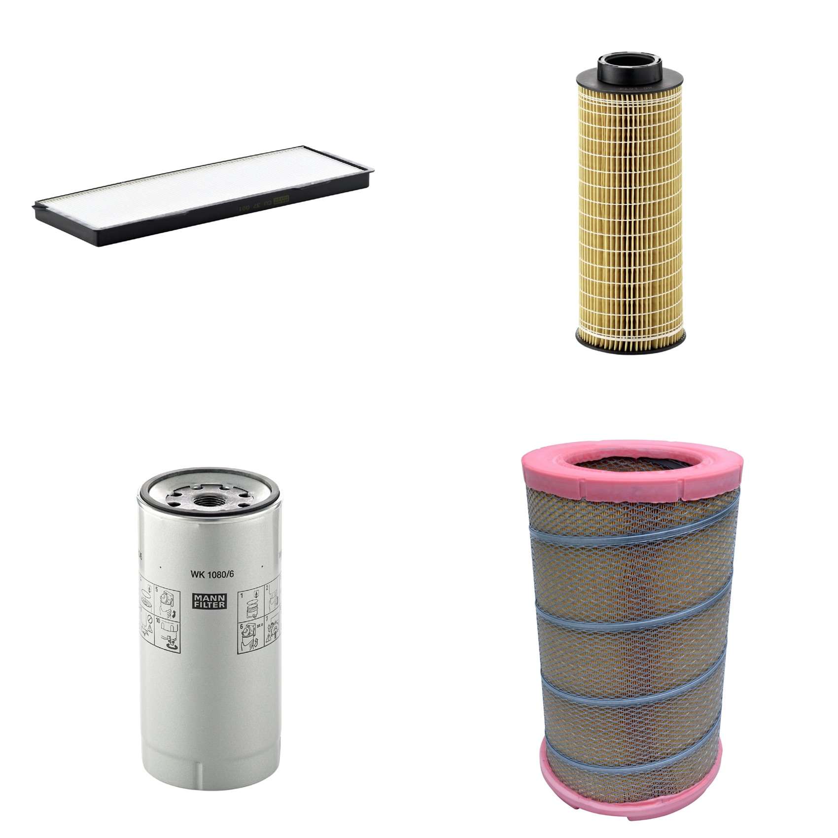 Kit Filtros de Ar Combustível Cabine Ar Condicionado Óleo - Mann-Filter - C301622 - CU37001 - HU1072x - WK1080/6X