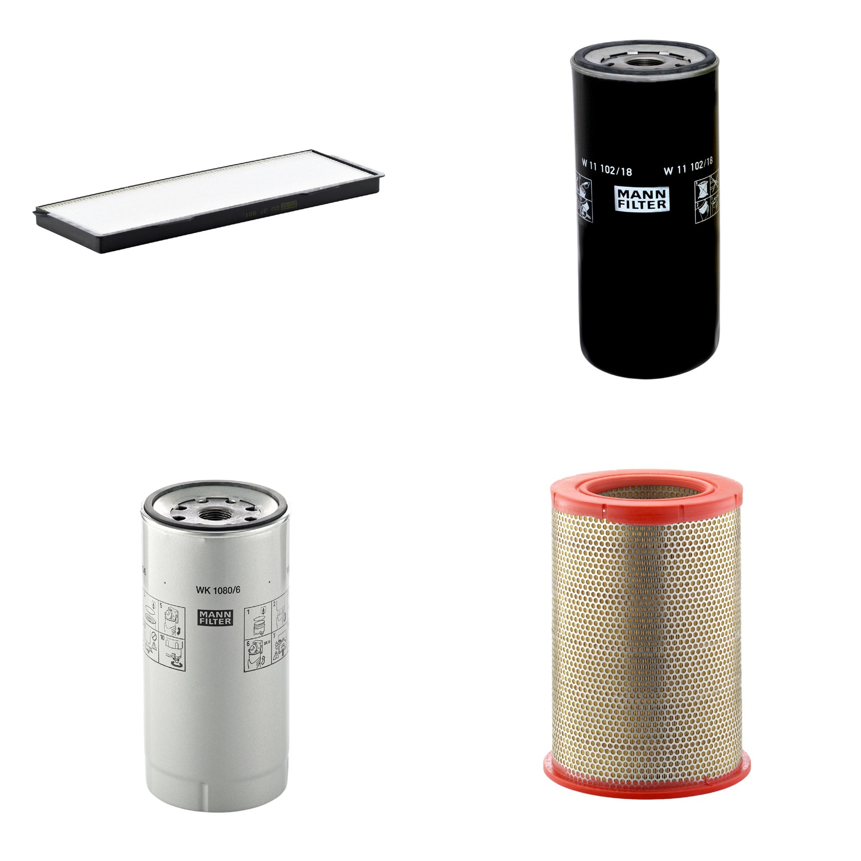 Kit Filtros de Ar Combustível Cabine Ar Condicionado Óleo - Mann-Filter - C301359 - CU37001 - W11102/18 - WK1080/6X