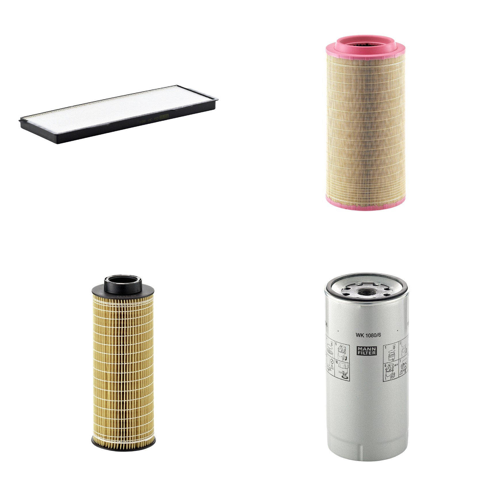 Kit Filtros de Ar Combustível Cabine Ar Condicionado Óleo - Mann-Filter - C271340 - CU37001 - HU1072x - WK1080/6X
