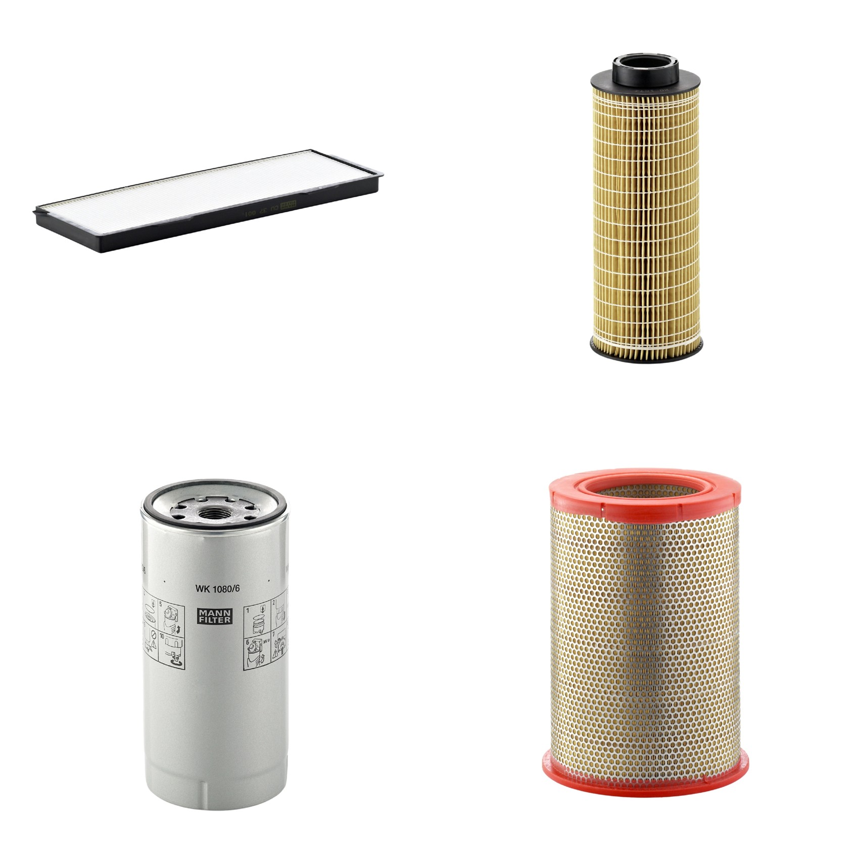Kit Filtros de Ar Combustível Cabine Ar Condicionado Óleo - Mann-Filter - C301359 - CU37001 - HU1072x - WK1080/6X