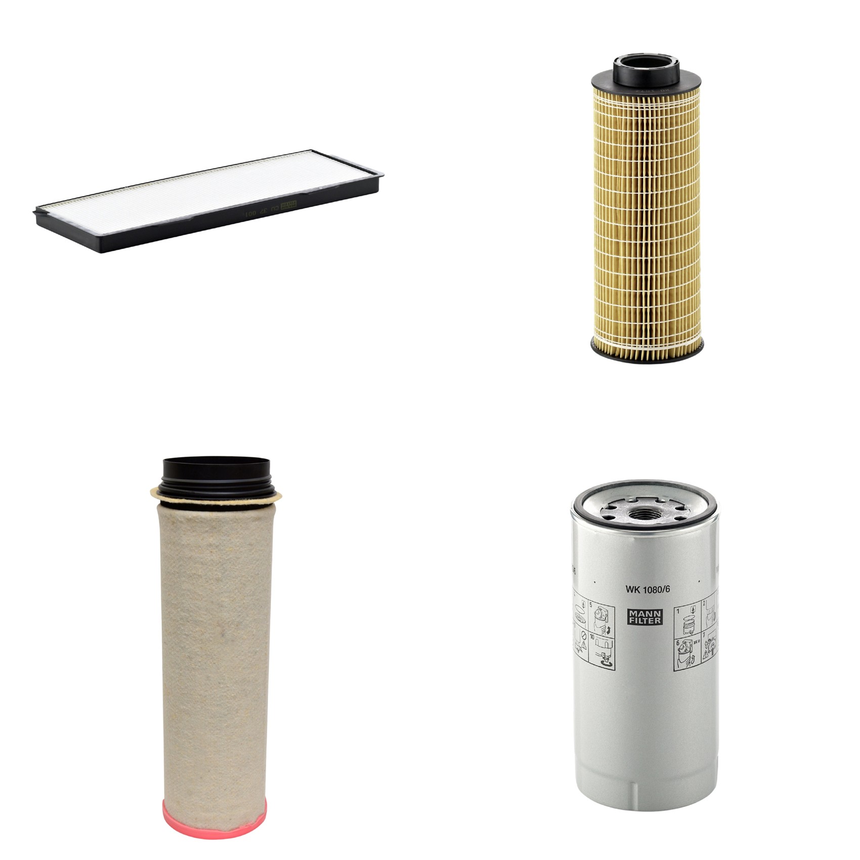 Kit Filtros de Ar Combustível Cabine Ar Condicionado Óleo - Mann-Filter - CF1651 - CU37001 - HU1072x - WK1080/6X