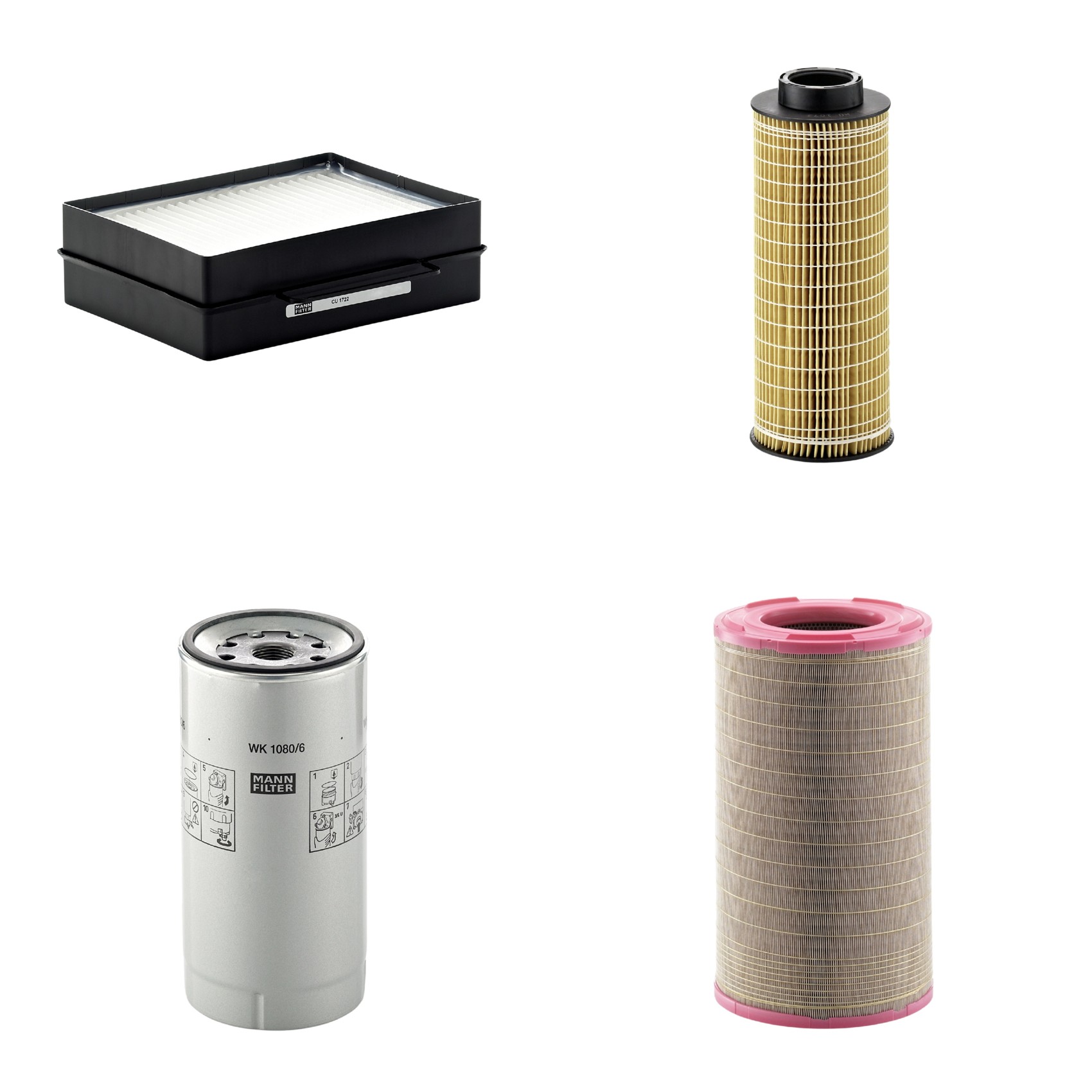 Kit Filtros de Ar Combustível Cabine Ar Condicionado Óleo - Mann-Filter - C301500 - CU1722 - HU1072x - WK1080/6X
