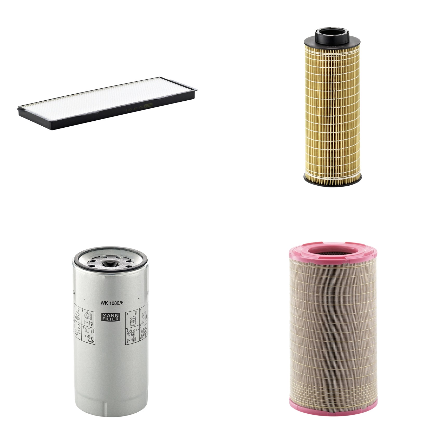 Kit Filtros de Ar Combustível Cabine Ar Condicionado Óleo - Mann-Filter - C301500 - CU37001 - HU1072x - WK1080/6X