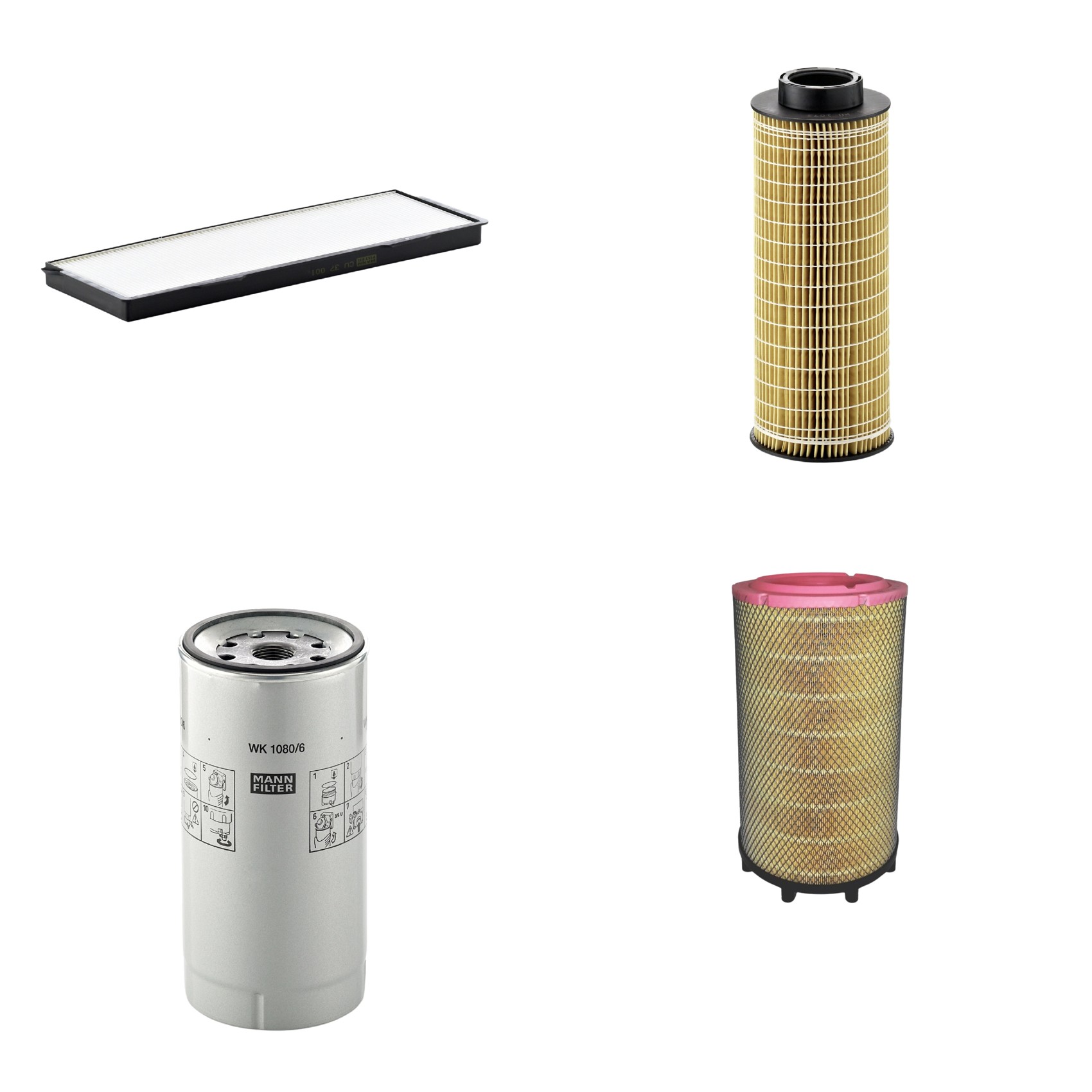 Kit Filtros de Ar Combustível Cabine Ar Condicionado Óleo - Mann-Filter - C31017/1 - CU37001 - HU1072x - WK1080/6X