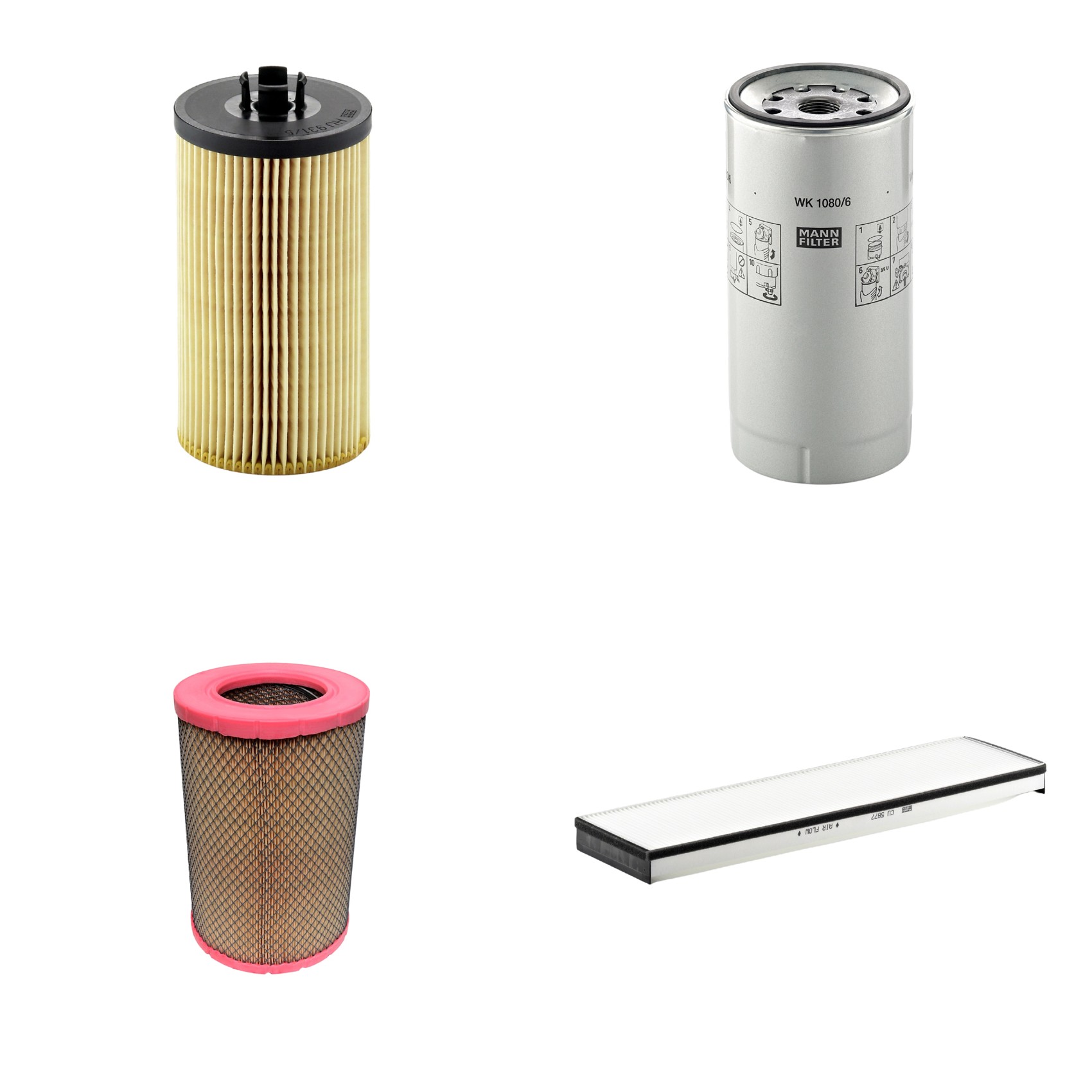 Kit Filtros de Ar Combustível Cabine Ar Condicionado Óleo - Mann-Filter - C27844/1 - CU5877 - HU931/5x - WK1080/6X