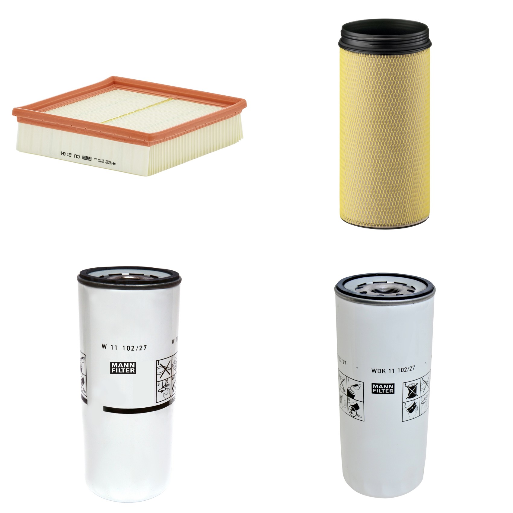 Kit Filtros de Ar Combustível Cabine Ar Condicionado Óleo - Mann-Filter - CF1940 - CU2184 - W11102/27 - WDK11102/27