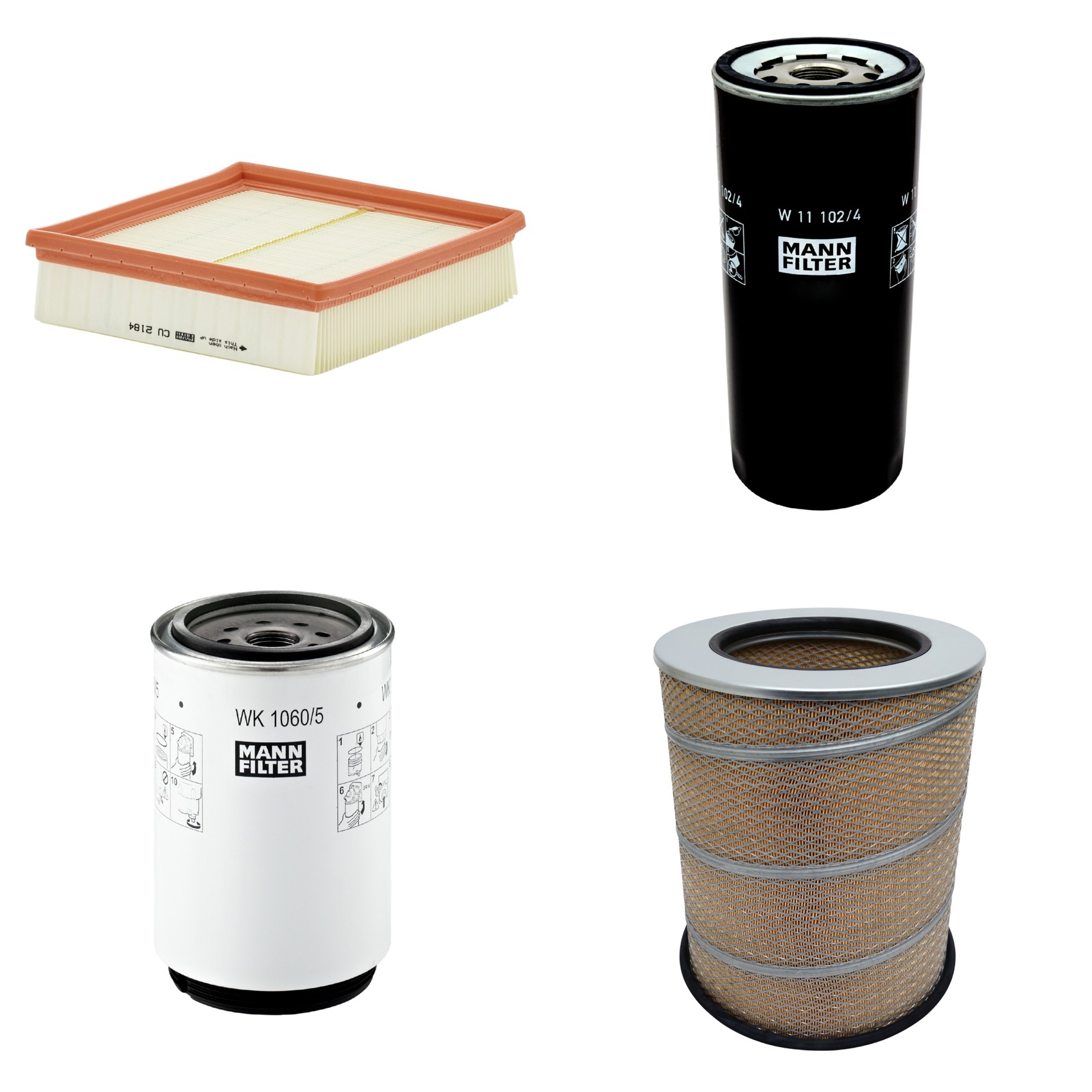 Kit Filtros de Ar Combustível Cabine Ar Condicionado Óleo - Mann-Filter - C341500 - CU2184 - W11102/4 - WK1060/5x