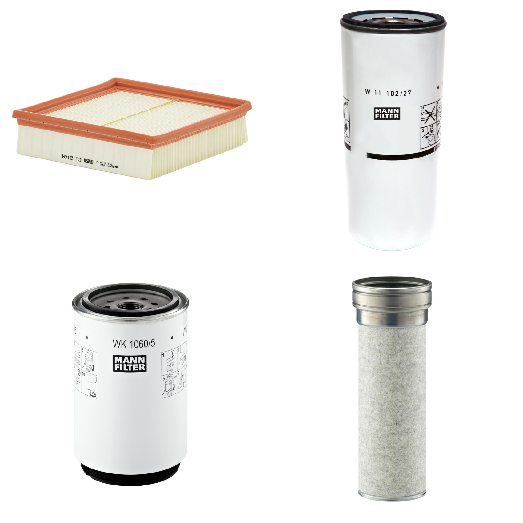 Kit Filtros de Ar Combustível Cabine Ar Condicionado Óleo - Mann-Filter - CF1510/1 - CU2184 - W11102/27 - WK1060/5x