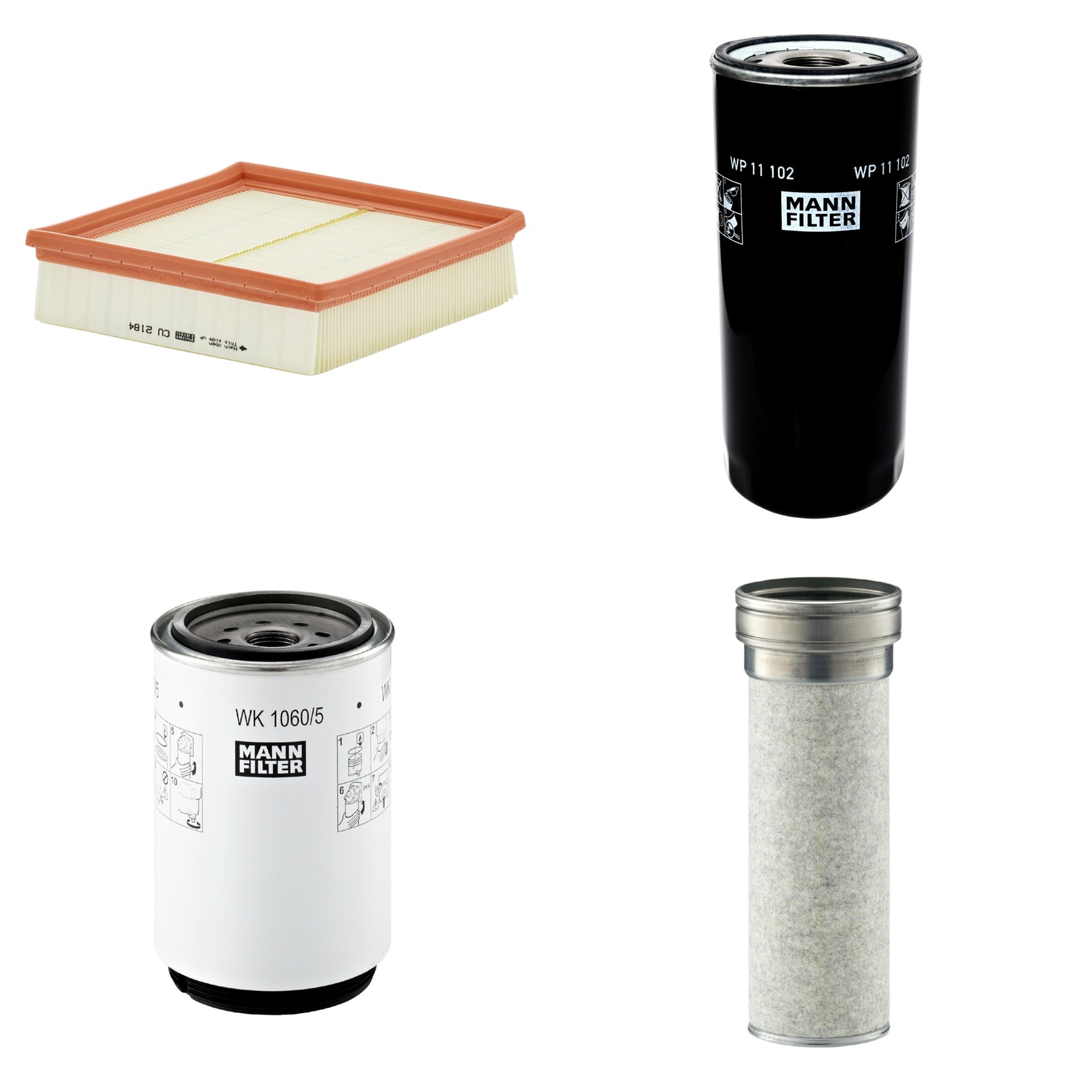 Kit Filtros de Ar Combustível Cabine Ar Condicionado Óleo - Mann-Filter - CF1510/1 - CU2184 - WK1060/5x - WP11102