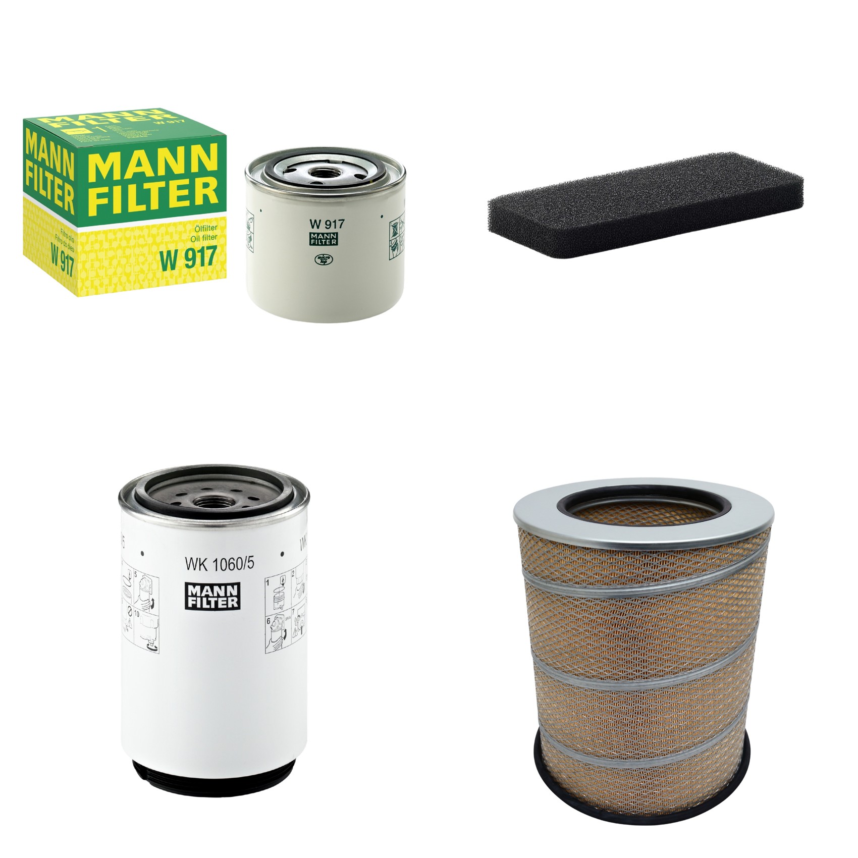 Kit Filtros de Ar Combustível Cabine Ar Condicionado Óleo - Mann-Filter - C341500 - CU2101 - W917 - WK1060/5x