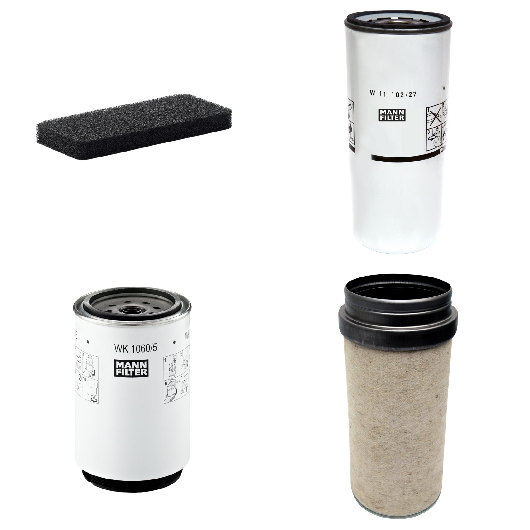 Kit Filtros de Ar Combustível Cabine Ar Condicionado Óleo - Mann-Filter - CF2000 - CU2101 - W11102/27 - WK1060/5x