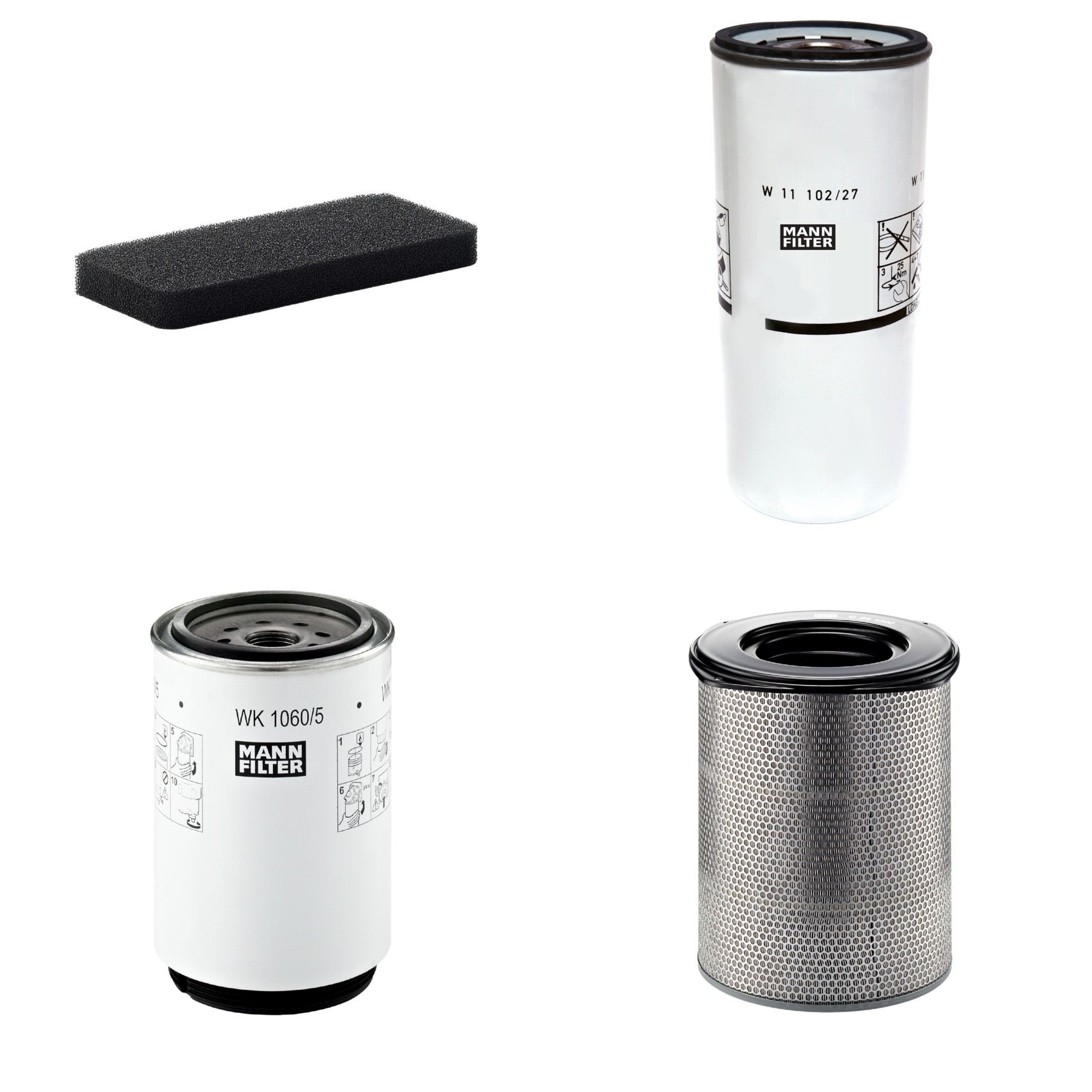 Kit Filtros de Ar Combustível Cabine Ar Condicionado Óleo - Mann-Filter - C321500 - CU2101 - W11102/27 - WK1060/5x