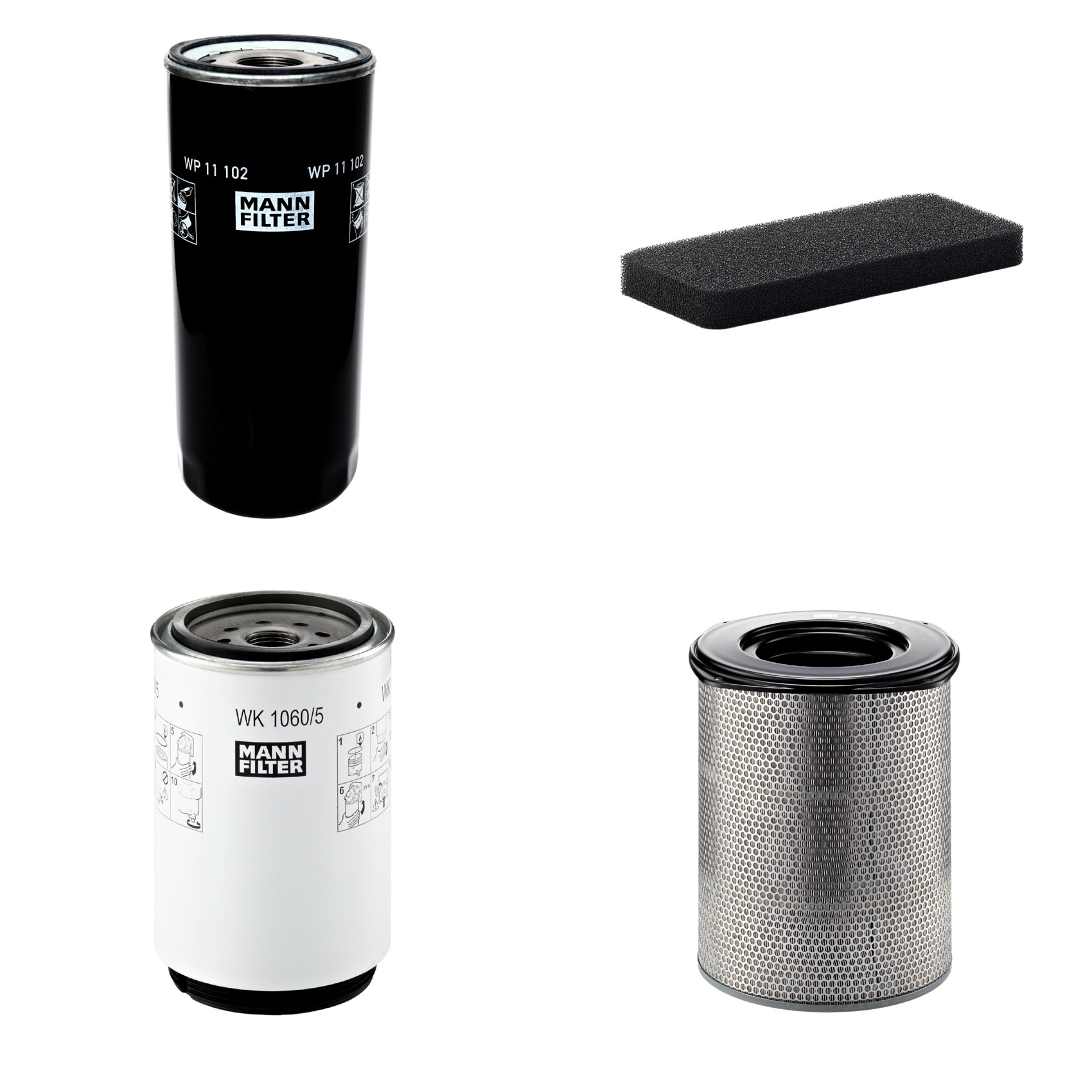 Kit Filtros de Ar Combustível Cabine Ar Condicionado Óleo - Mann-Filter - C321500 - CU2101 - WK1060/5x - WP11102