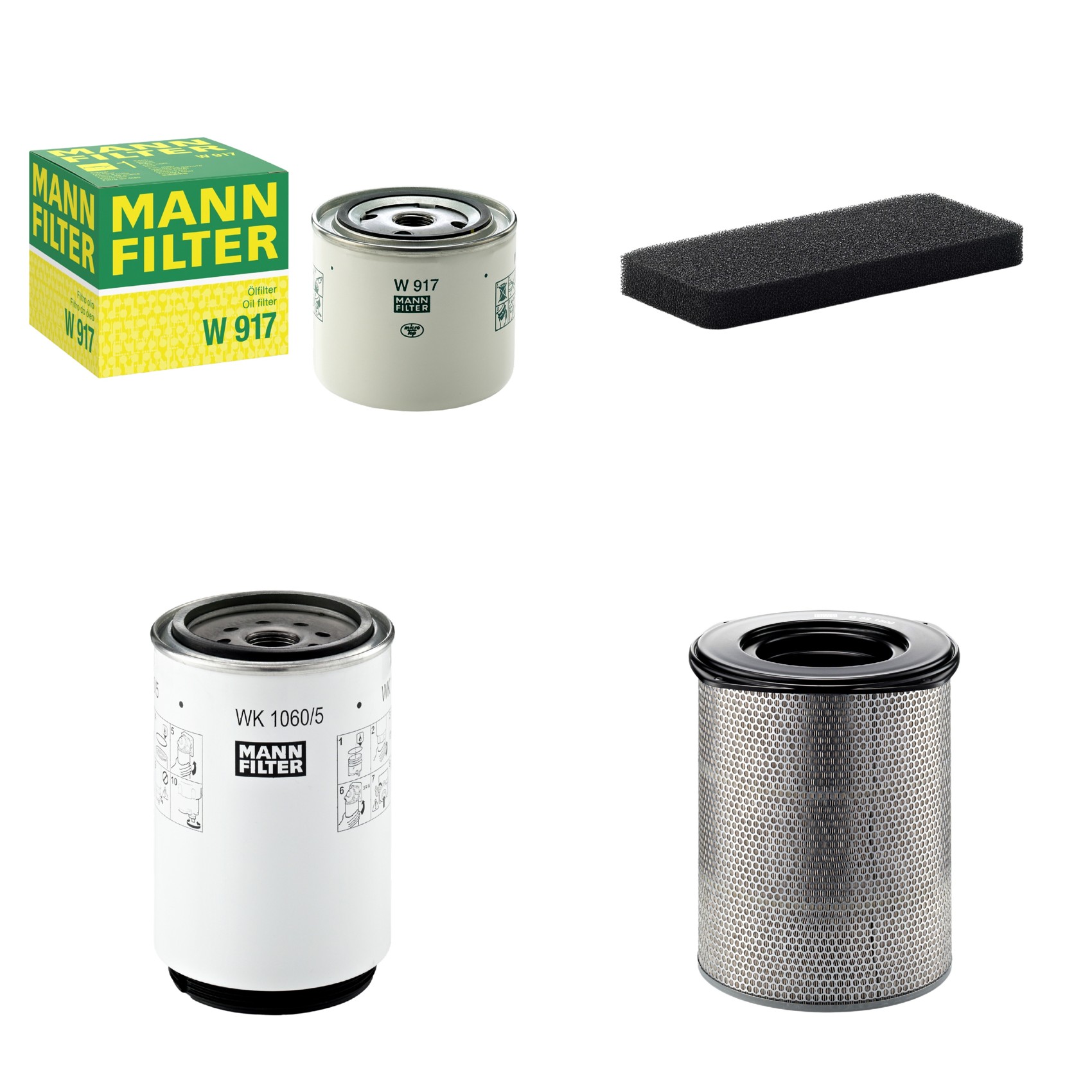 Kit Filtros de Ar Combustível Cabine Ar Condicionado Óleo - Mann-Filter - C321500 - CU2101 - W917 - WK1060/5x