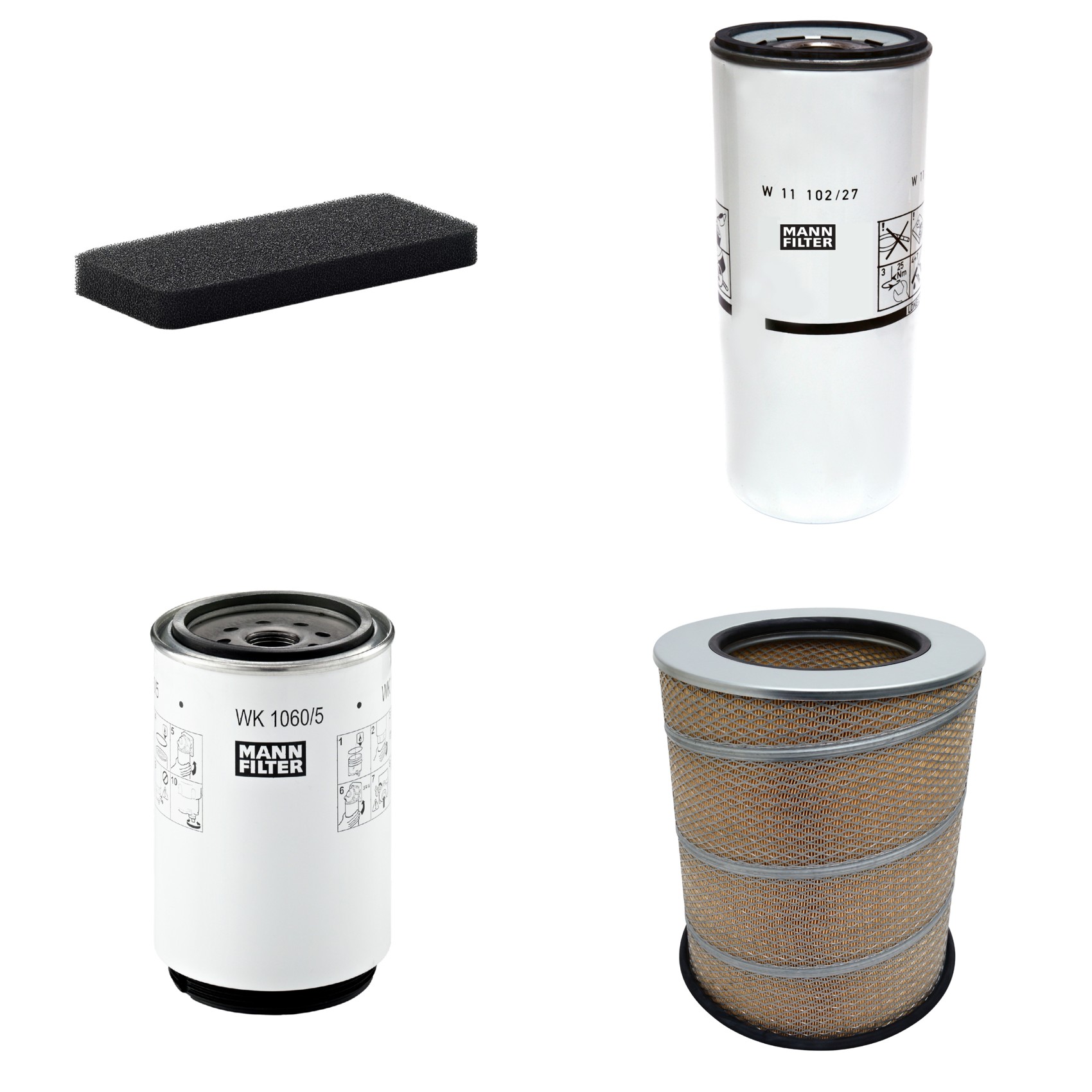 Kit Filtros de Ar Combustível Cabine Ar Condicionado Óleo - Mann-Filter - C341500 - CU2101 - W11102/27 - WK1060/5x