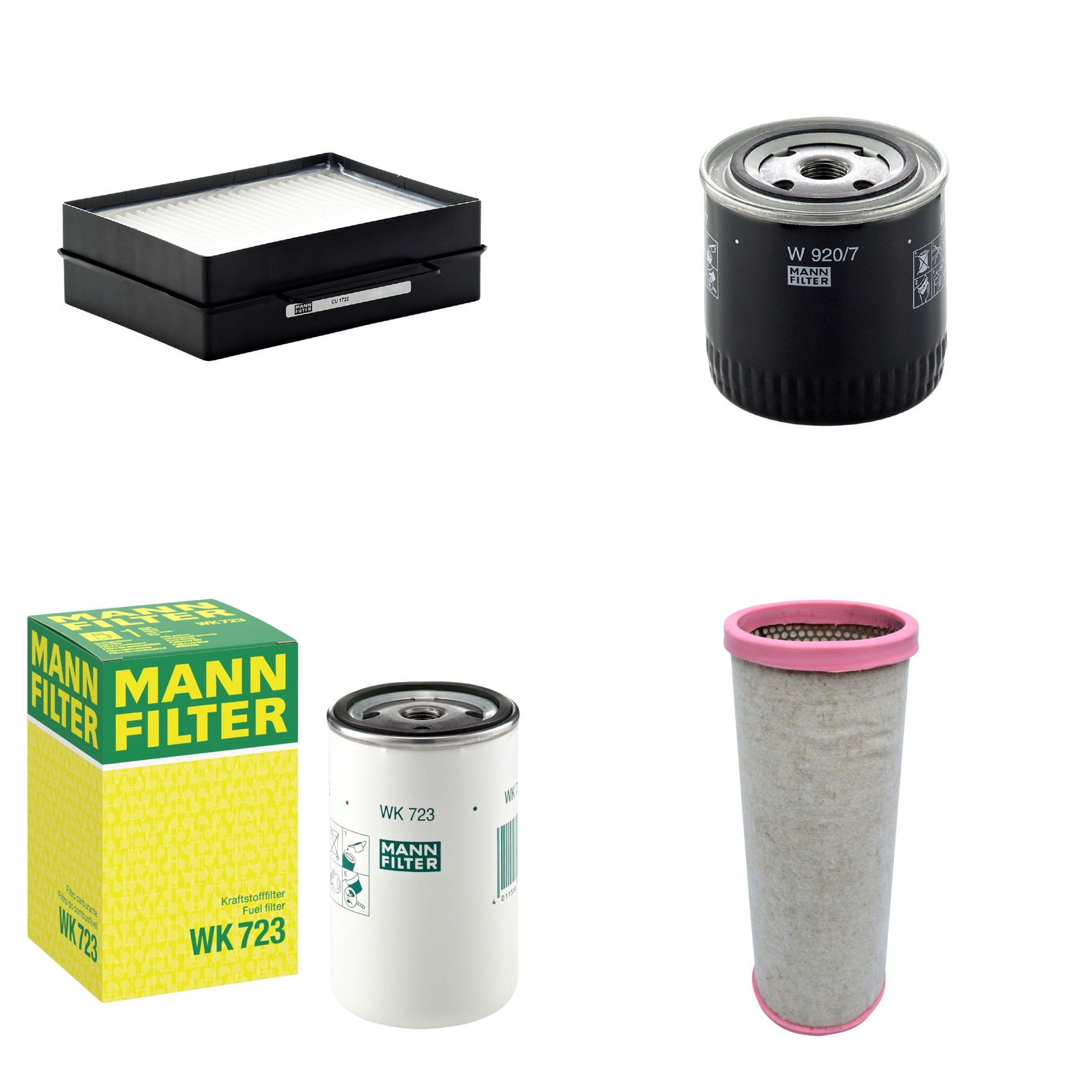 Kit Filtros de Ar Combustível Cabine Ar Condicionado Óleo - Mann-Filter - CF1711 - CU1722 - W920/7 - WK723